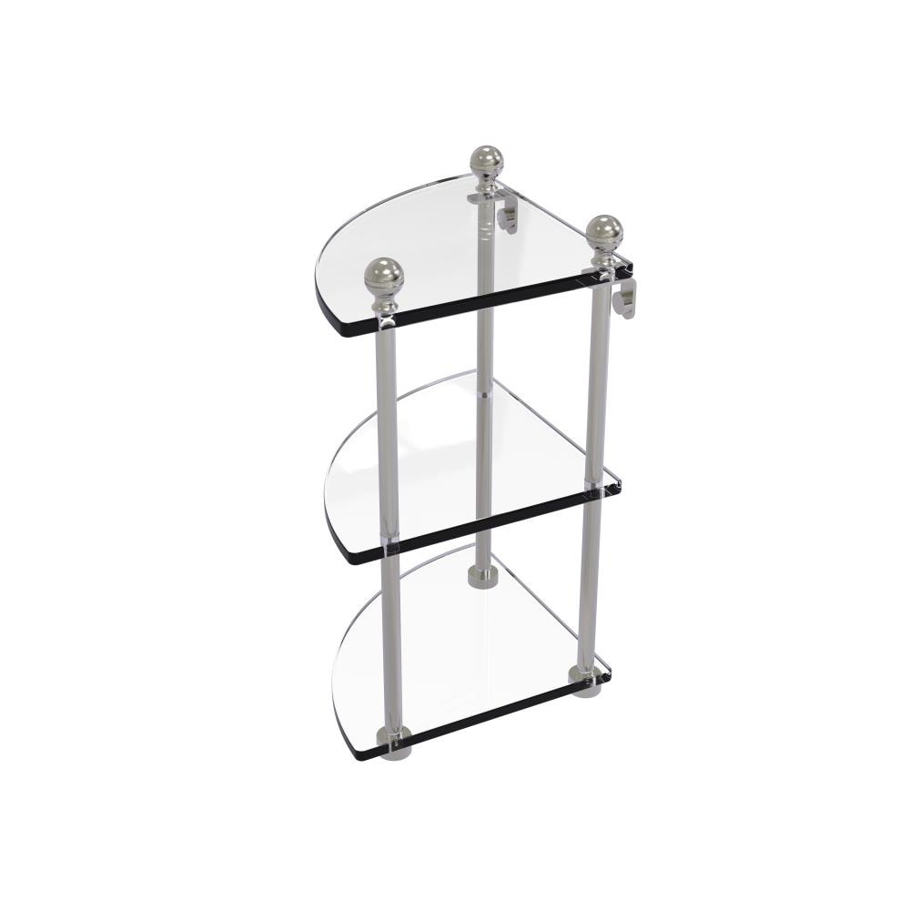 Allied Brass MA-6-SN Mambo Satin nickel 3 -Tier Wall mount Corner Bathroom Shelf ( 8-in x 15-in x 8-in )