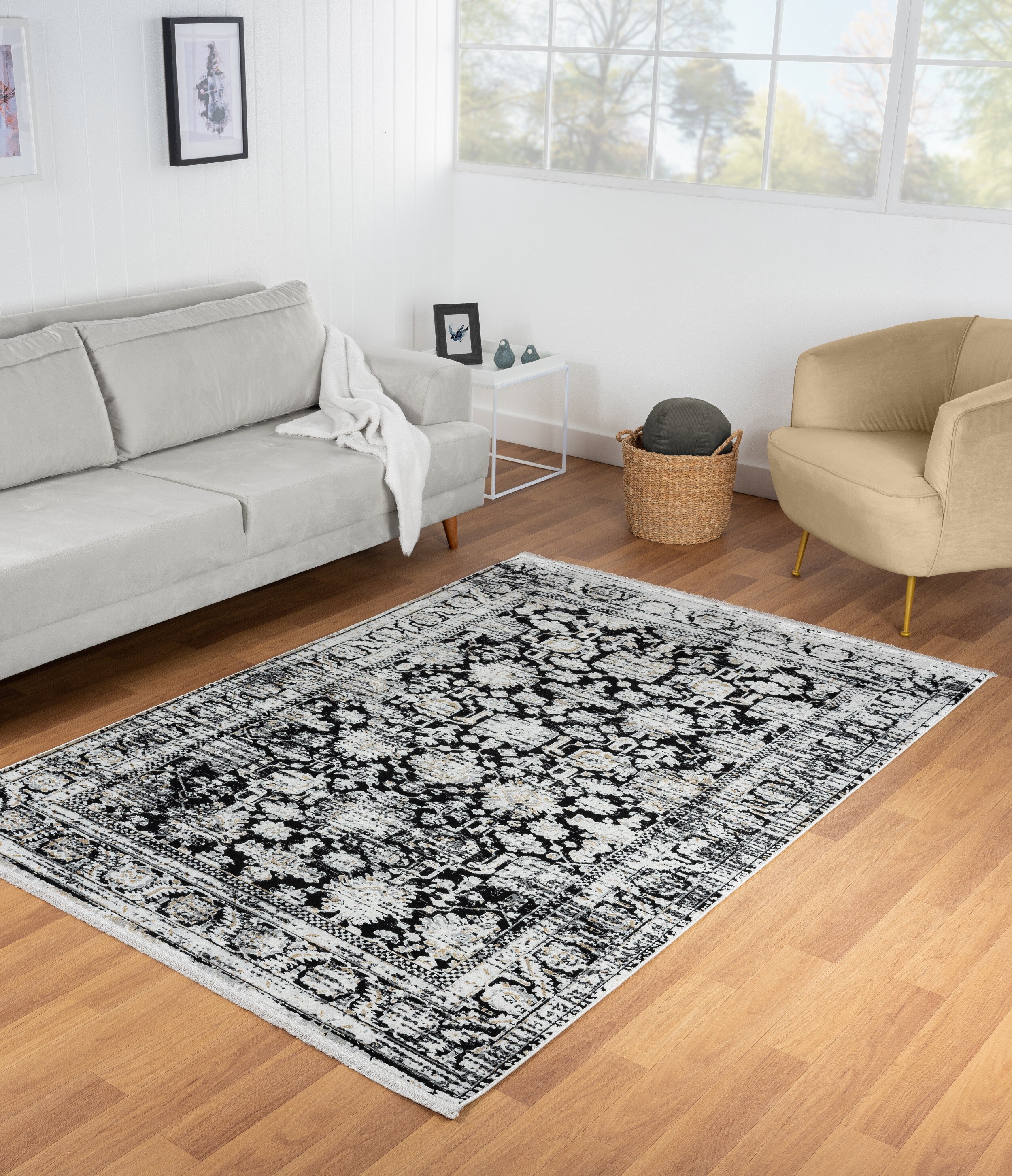 MDA Rugs XA0928 Xanthos 2 x 8 (ft) Polyester Gray Rectangular Indoor Abstract Runner rug