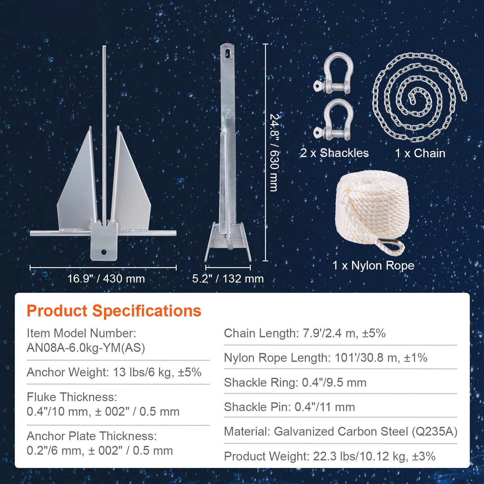 VEVOR SCFLKMYJTDXG03382V0 Boat-Anchors - View #7