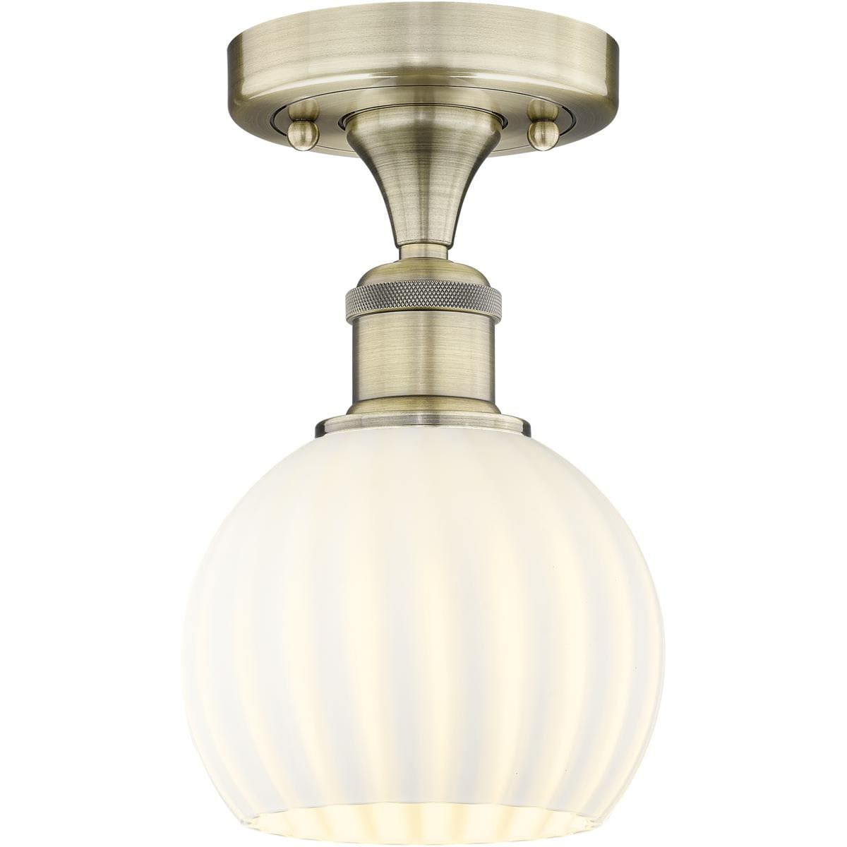 Innovations Lighting 2674879 616-1F-AB-G1217-6WV Edison White Venetian Semi-Flush Mount