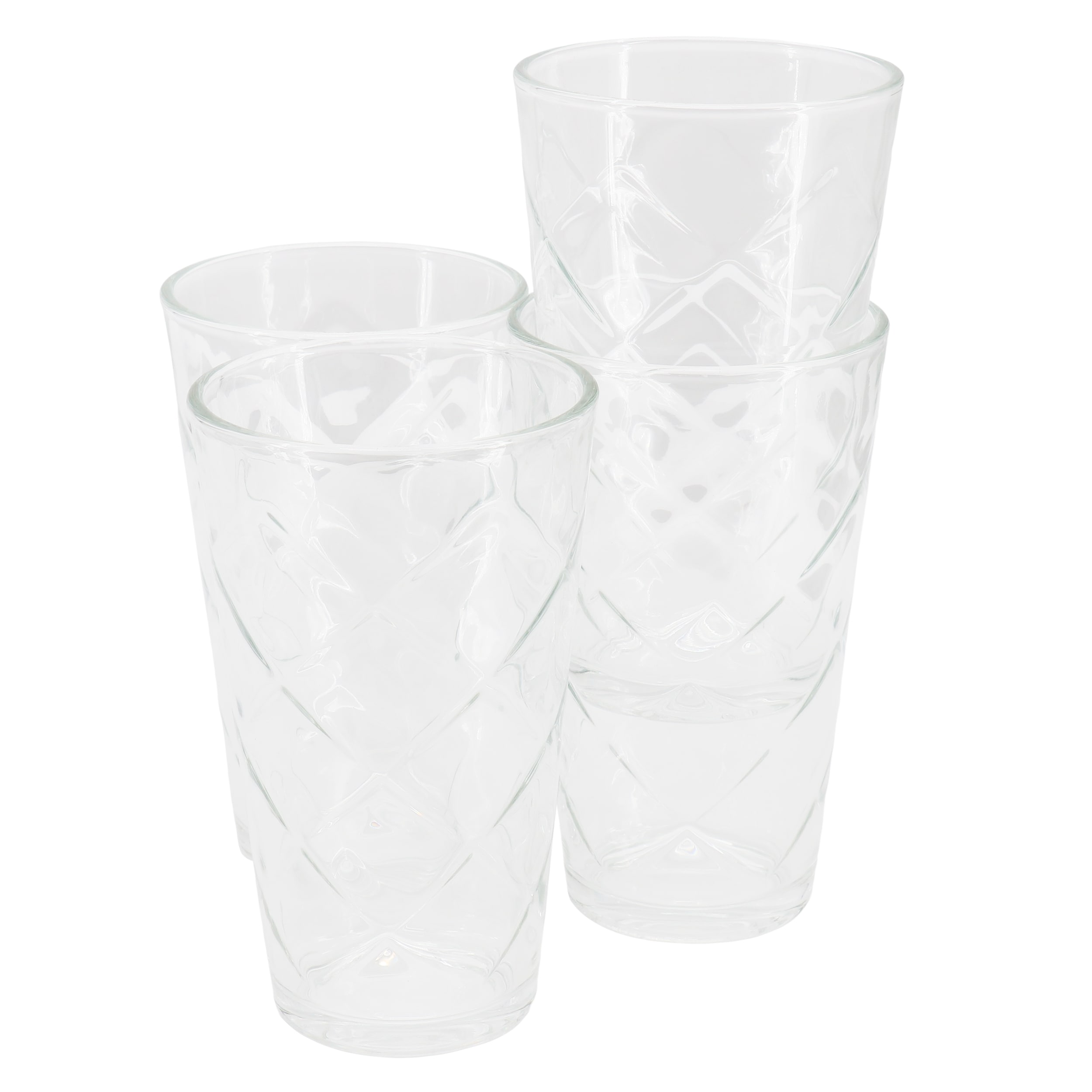 Gibson Home Lattice 4 Piece 16 Ounce Glass Tumbler Set #962121069M