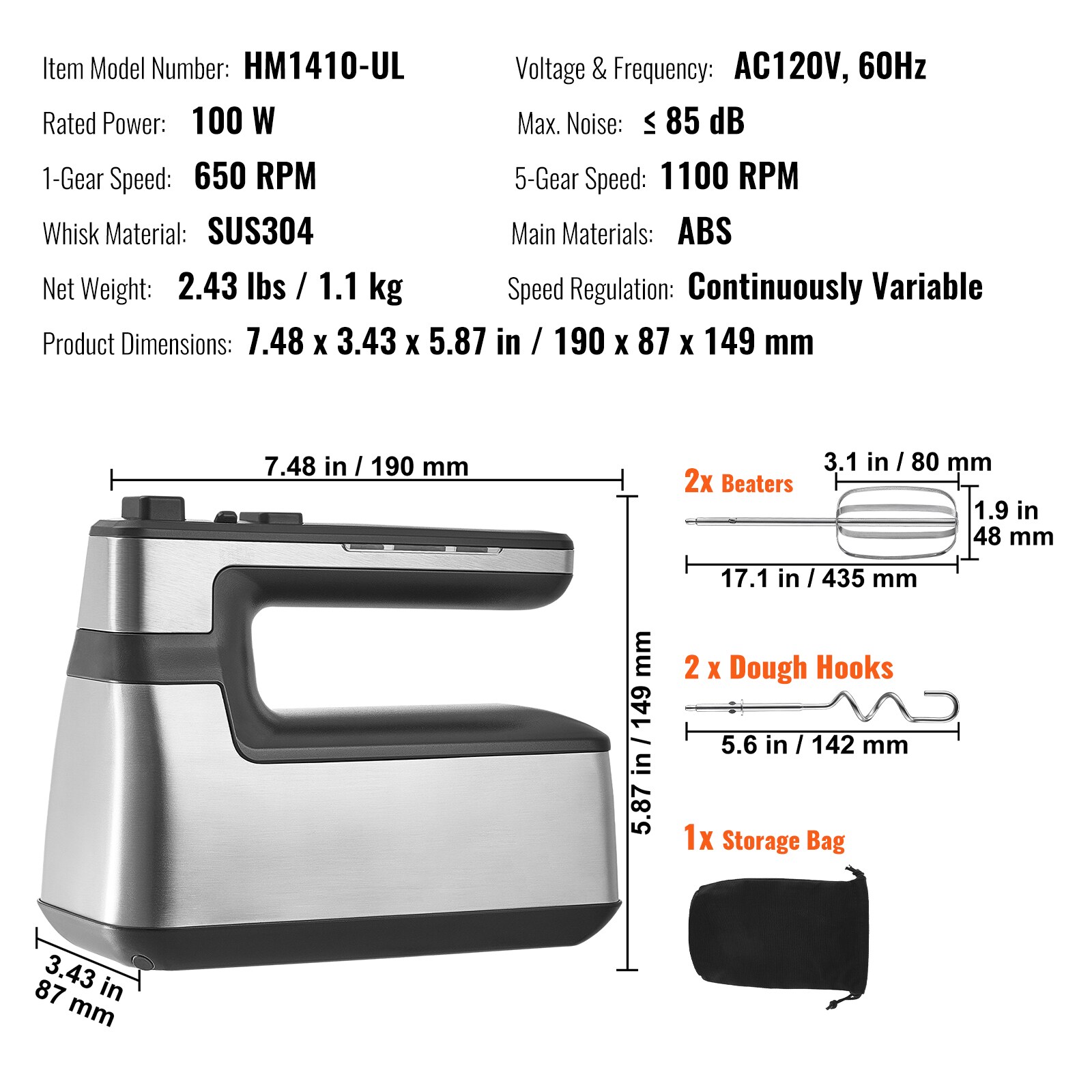 VEVOR SCWXSDDQ60W915960V1 Hand-Mixers - View #7