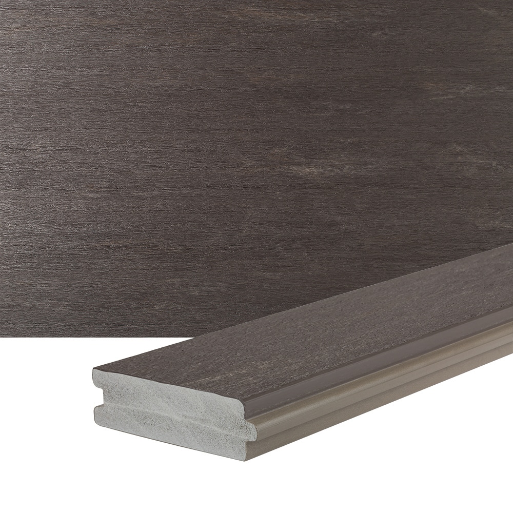TimberTech ADP13512DH Porch 1-in x 3-in x 12-ft Dark Hickory Tongue and groove PVC Porch board