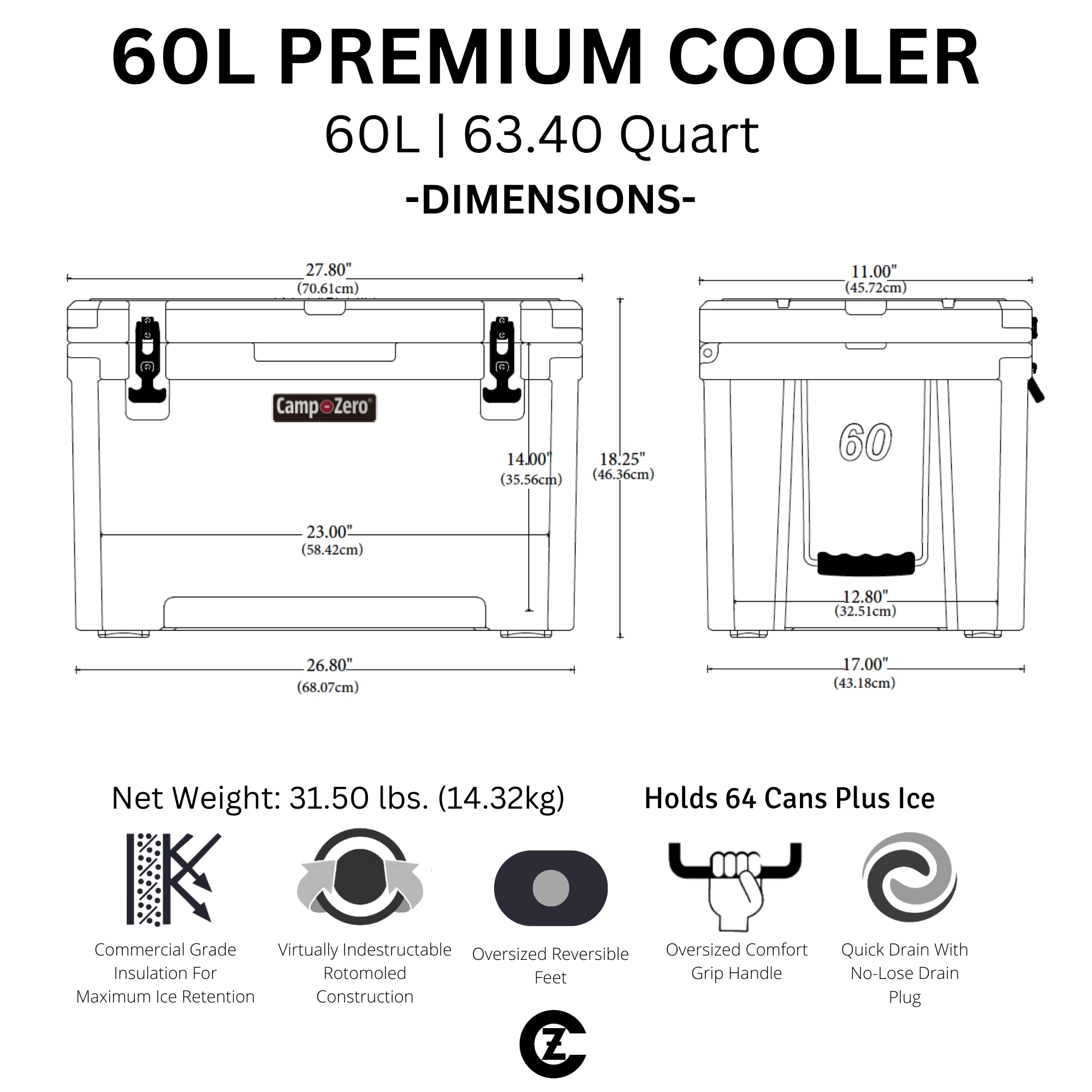 Camp-Zero CZ60L-W Portable-Coolers - View #9