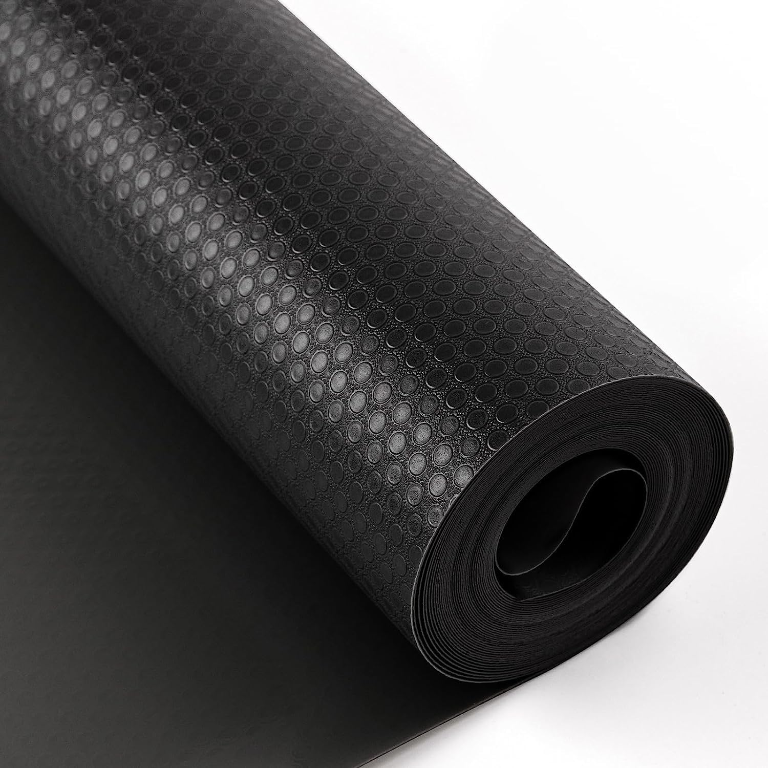 Etokfoks  Black Non Slip EVA Shelf Liner 1 Roll 17 x 78.7 Inch Cuttable Drawer Mat for Kitchen Bathroom Cabinet Desk Waterproof Easy Clean
