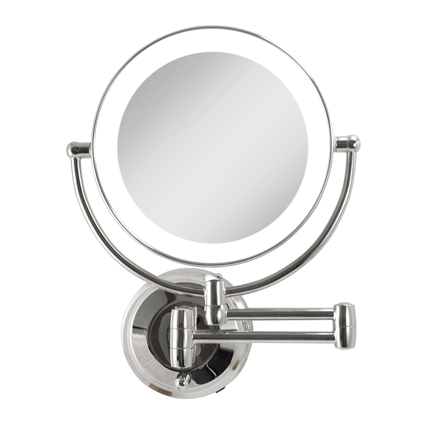 Zadro LEDW310 11-Inch x  14.5-Inch Round Lighted Wall Mounted Makeup Mirror with 10X/1X Magnification Battery/Cord 9-Inch Dia. Mirror Head 7-Inch Dia. Reflective Surface Adapter/Battery 4 Alkaline or Lithium C