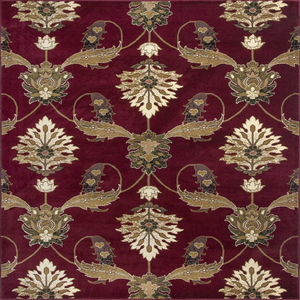 HomeRoots 352848 Bernadette 7 X 7 (ft) Rag Red Round Indoor Medallion Area Rug