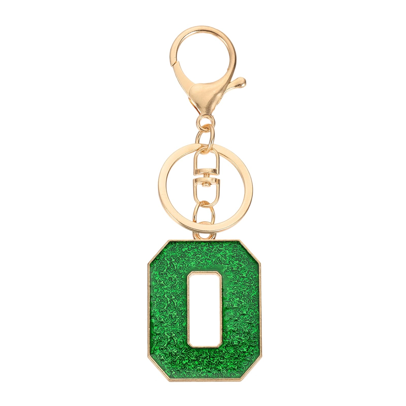 PATIKIL Initial Letter Keychain A-Z Alphabet Keyring Letter O Metal Key Chain for Women or Girls Keys Purse Handbags Backpacks Bags Green