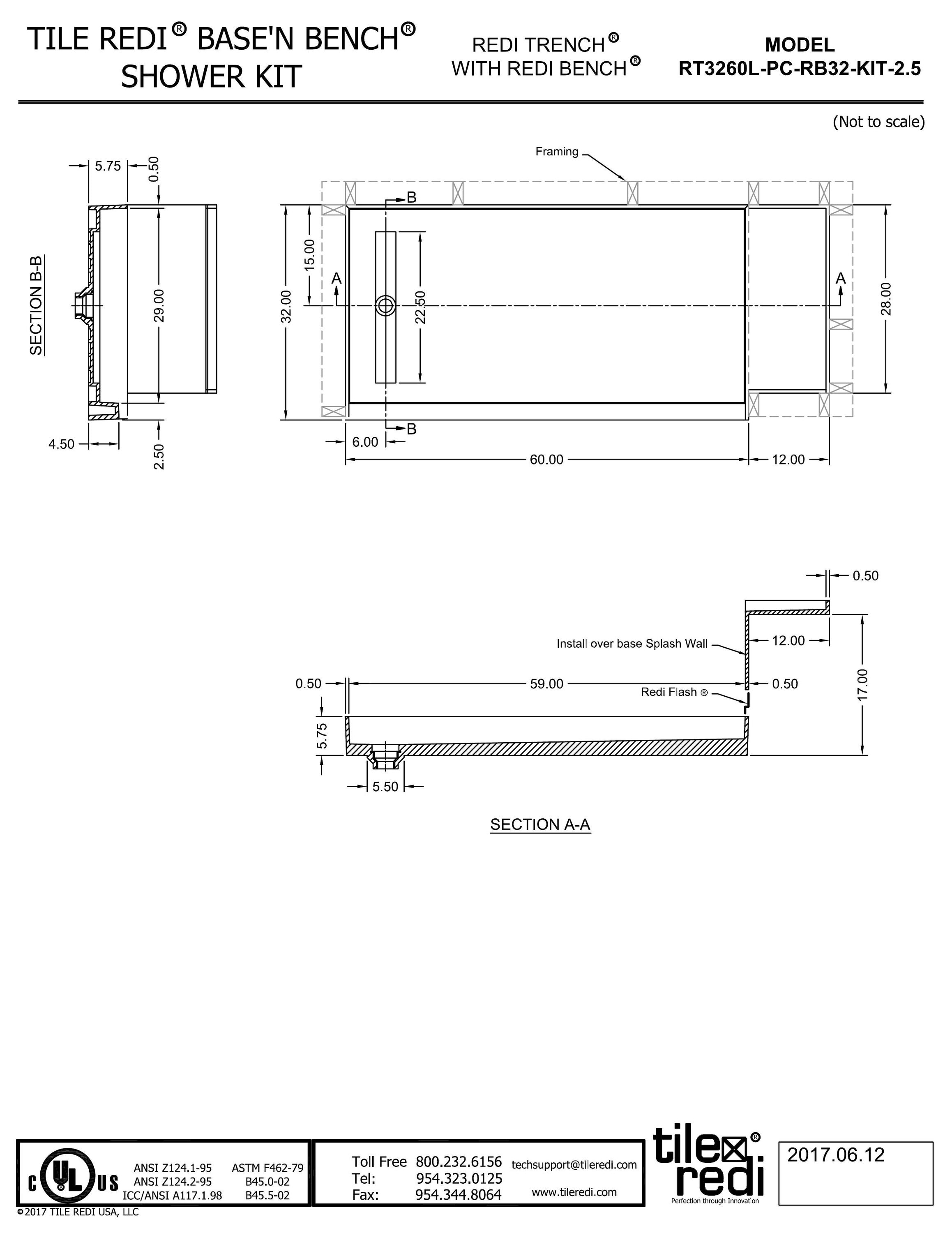 Tile Redi RT3260L-PC-RB32-KIT Shower-Floors - View #9