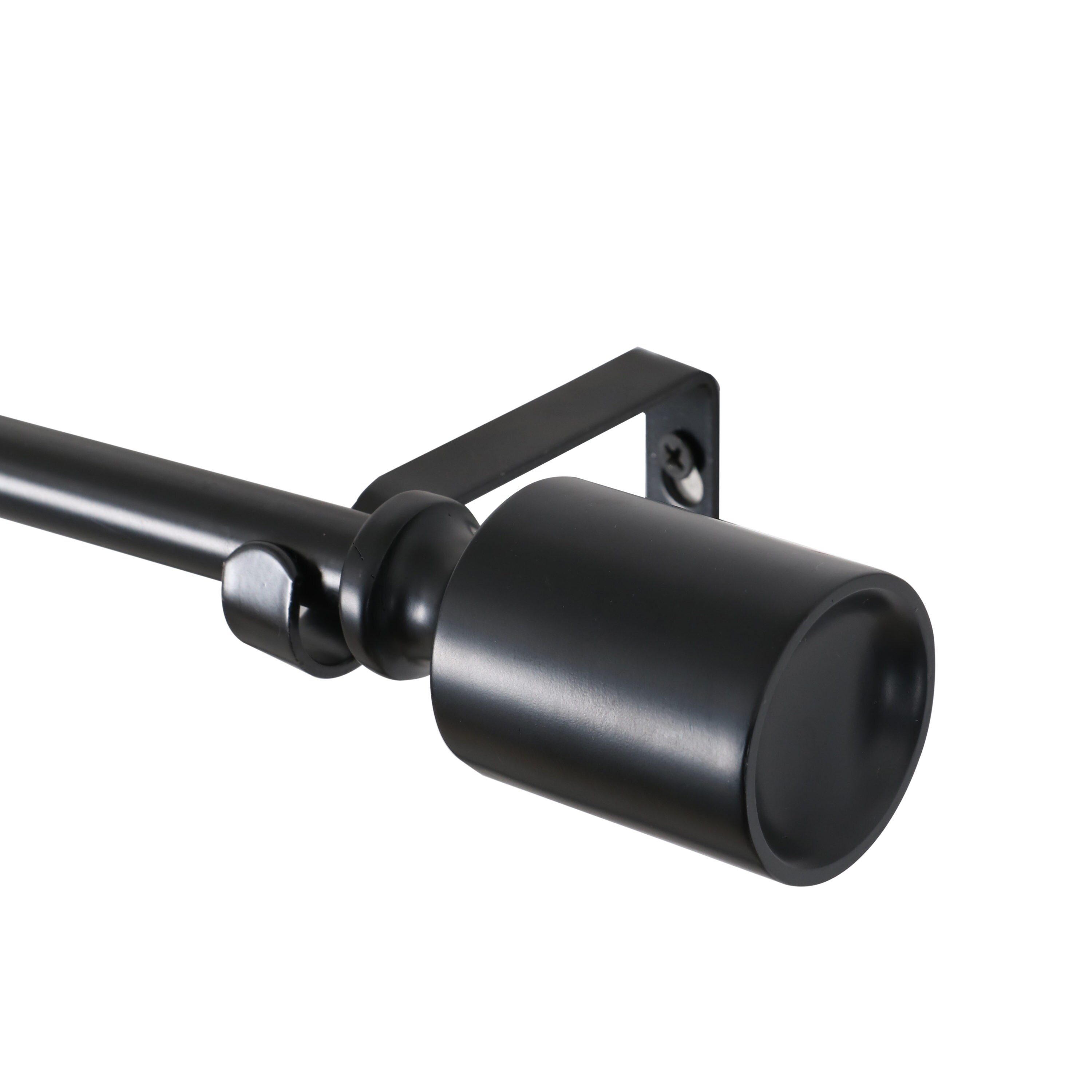 Adjustable Black Metal Curtain Rod with Decorative Finials, 86-120 Inch