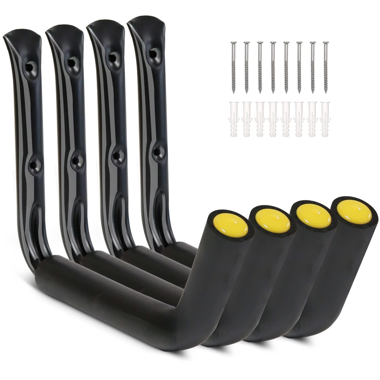 Etokfoks EFT1003C087 100 LB Capacity Heavy Duty Garage Storage Hooks 4 Packs Wall Mounted Rack for Hanging Ladders Bikes Kayak Storage Hanger