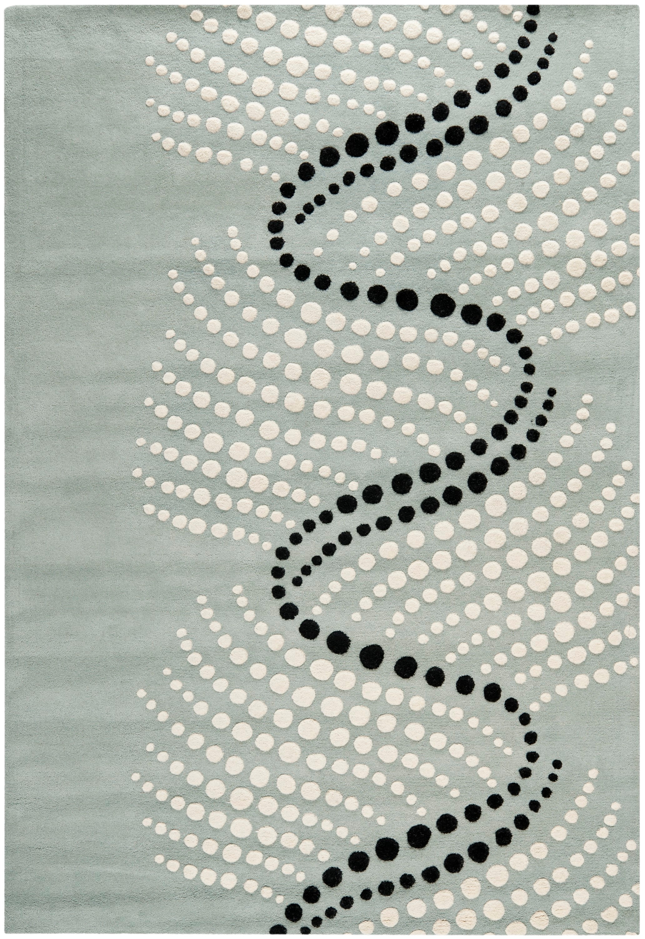 Grey and Ivory Hand-Tufted Wool and Viscose Area Rug