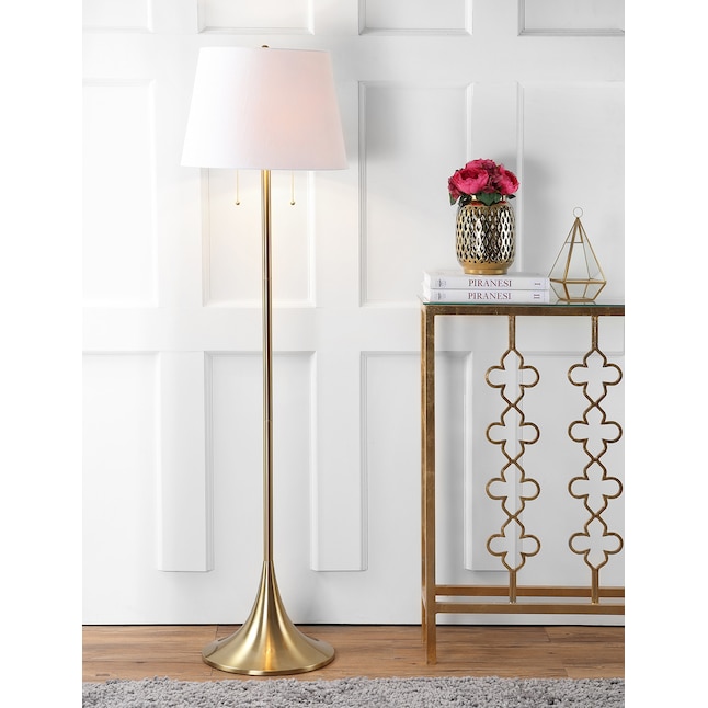Brass Gold Shaded Floor Lamp, Modern Gold Floor Lamp