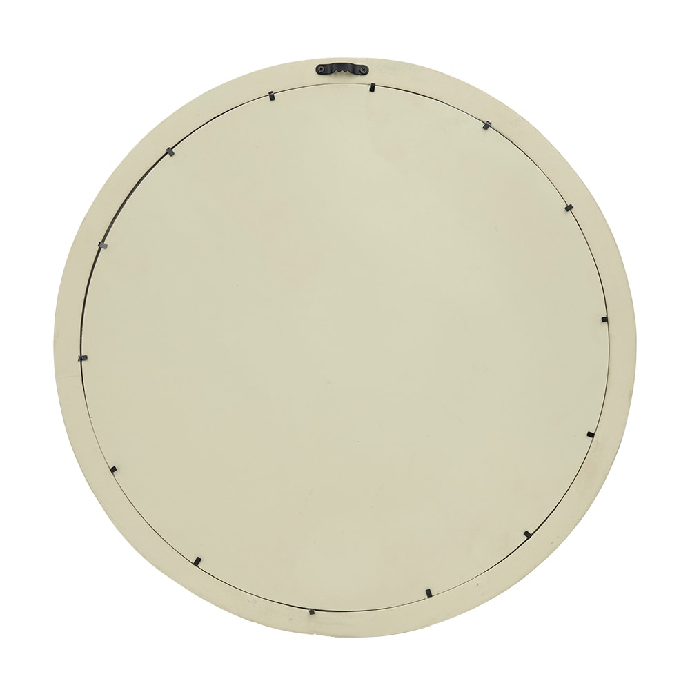 Cream Round Mango Wood Porthole Wall Mirror