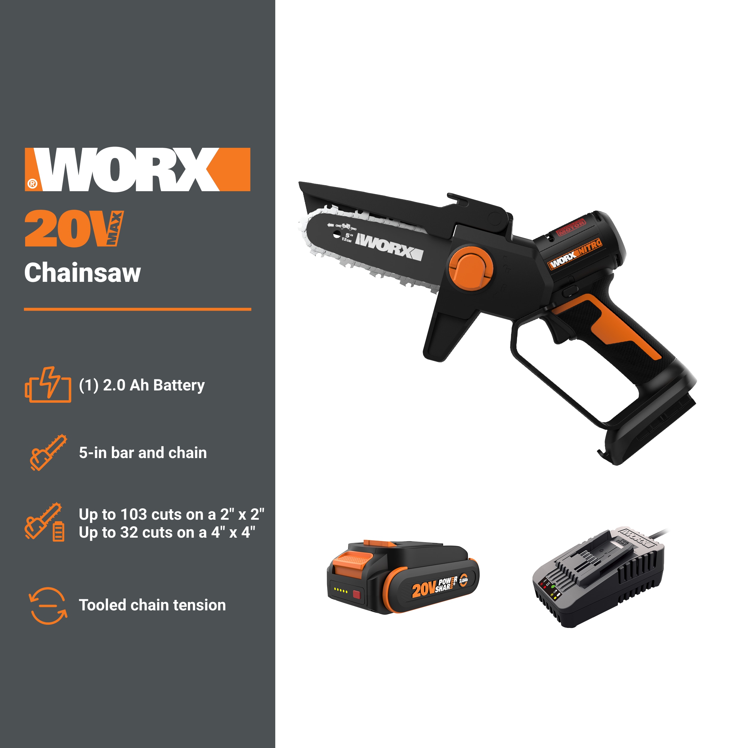WORX WP332 Cordless-Chainsaw - View #2