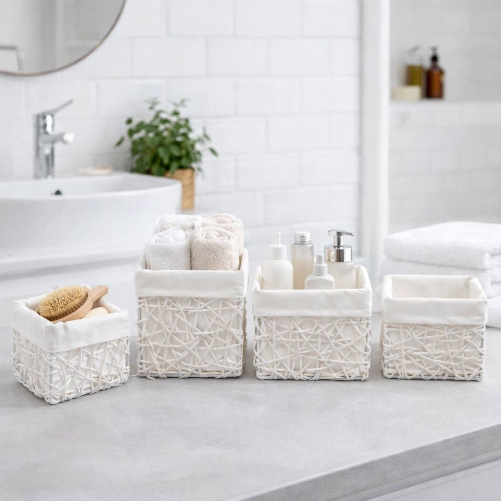 EVIDECO FRENCH HOME GOODS (8.4-in W x 6-in H x 7.4-in D White Paper Stackable Basket