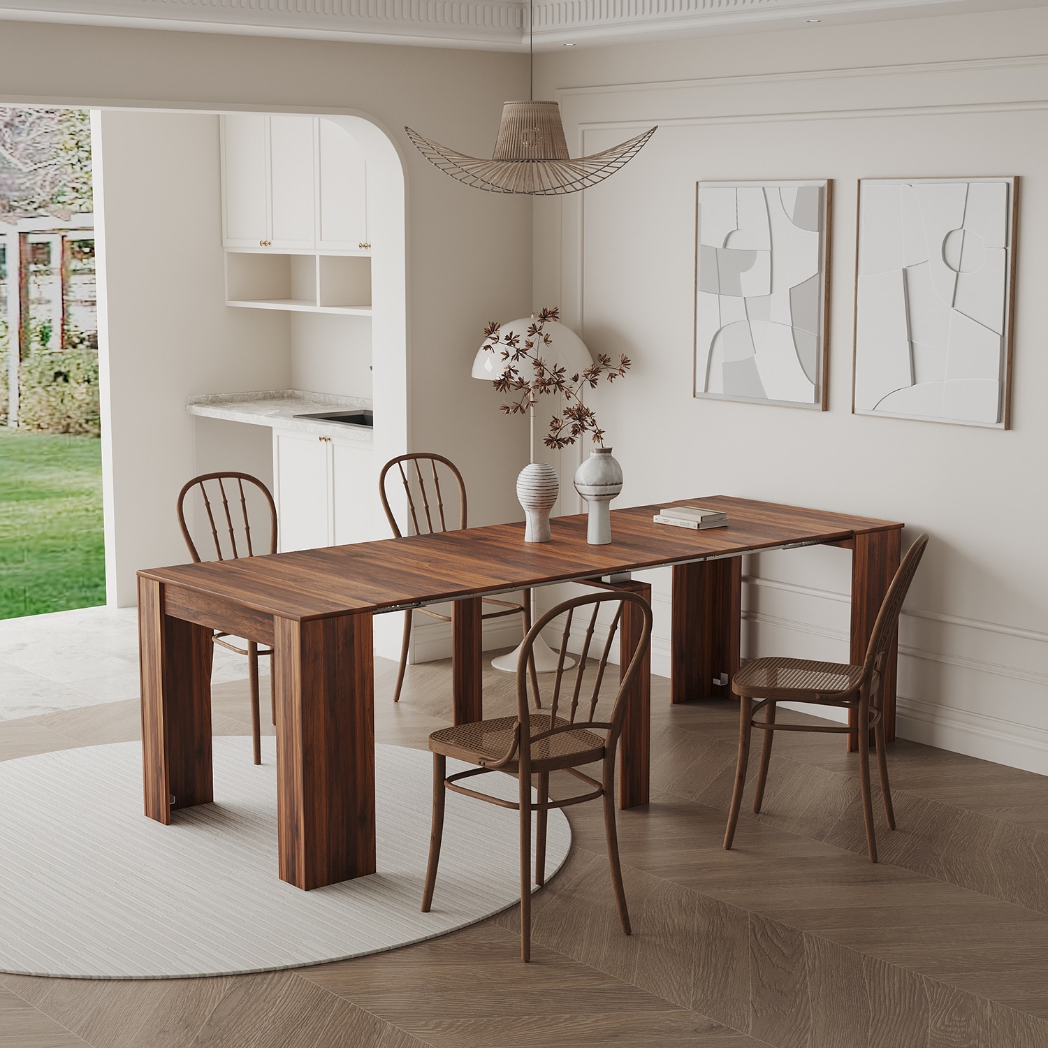 GZMR GZ-JOYW545 Multifunctional Extendable Console Table Modern MDF Console table
