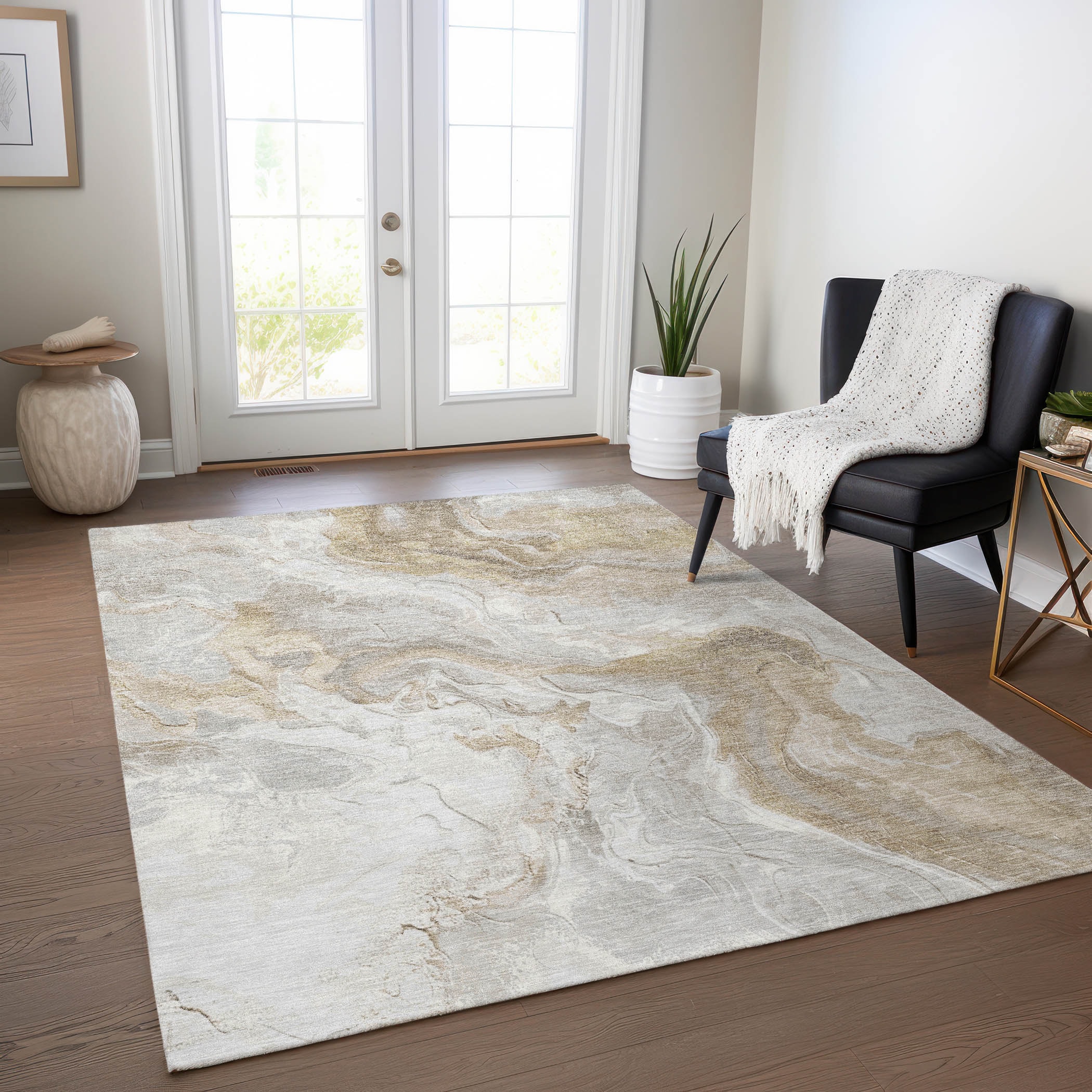 Addison Rugs ACN1682IV9X12 Chantille ACN1682IV 9 x 12 (ft) Loomed Polyester Ivory Rectangular Indoor/Outdoor Machine washable Area rug