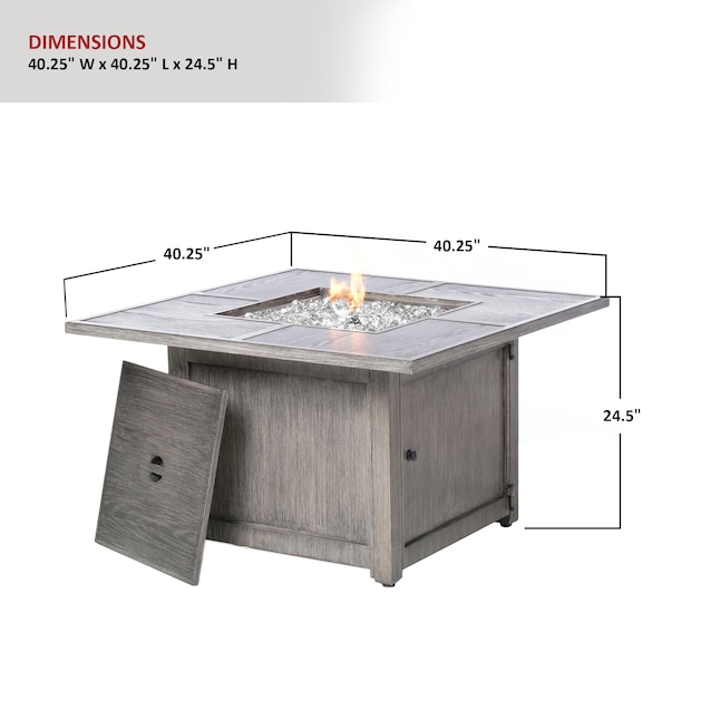 Gas Fire Pits Department At, Dover 30 Inch Round Slate Fire Pit Table