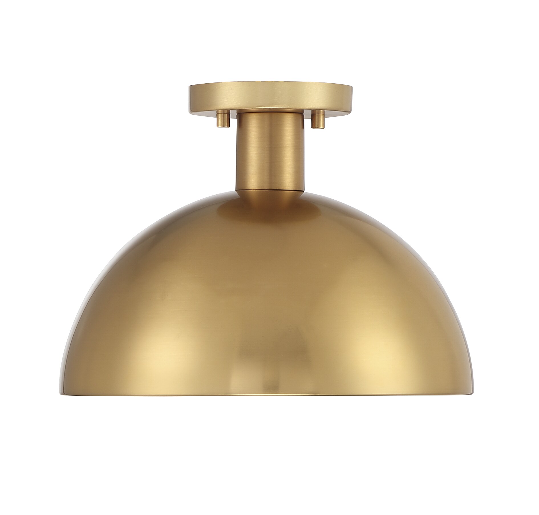 Vintage Brass 1-Light Semi-Flush Mount Ceiling Light