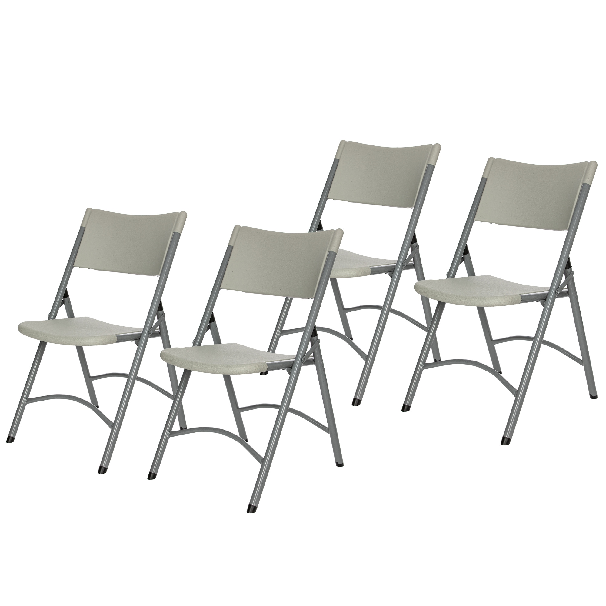 4-Pack Speckled Grey Standard Folding Chair with Solid Seat (Indoor or Outdoor) in Gray | - Hampden Furnishings HMD600GY