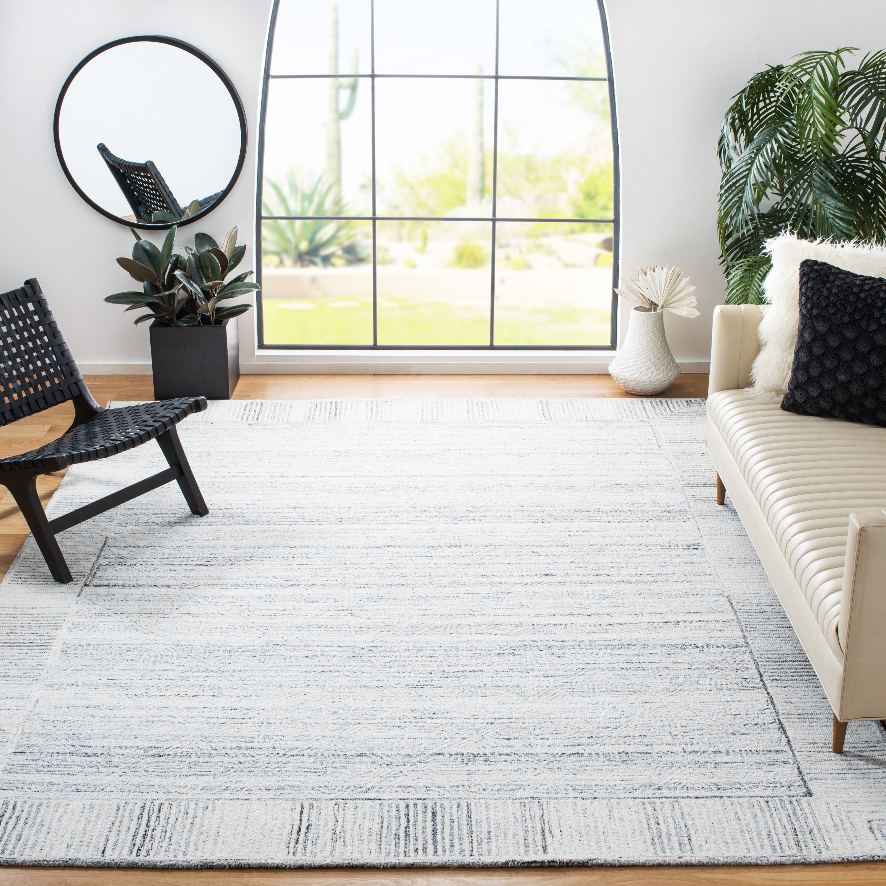 Gray Hand-Tufted Wool and Synthetic 9' x 12' Area Rug