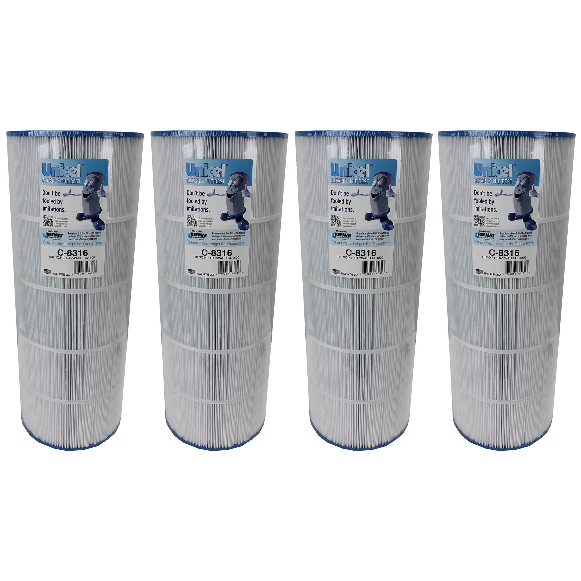 Unicel 58593 4 x C8316 Cartridge Pool Filter