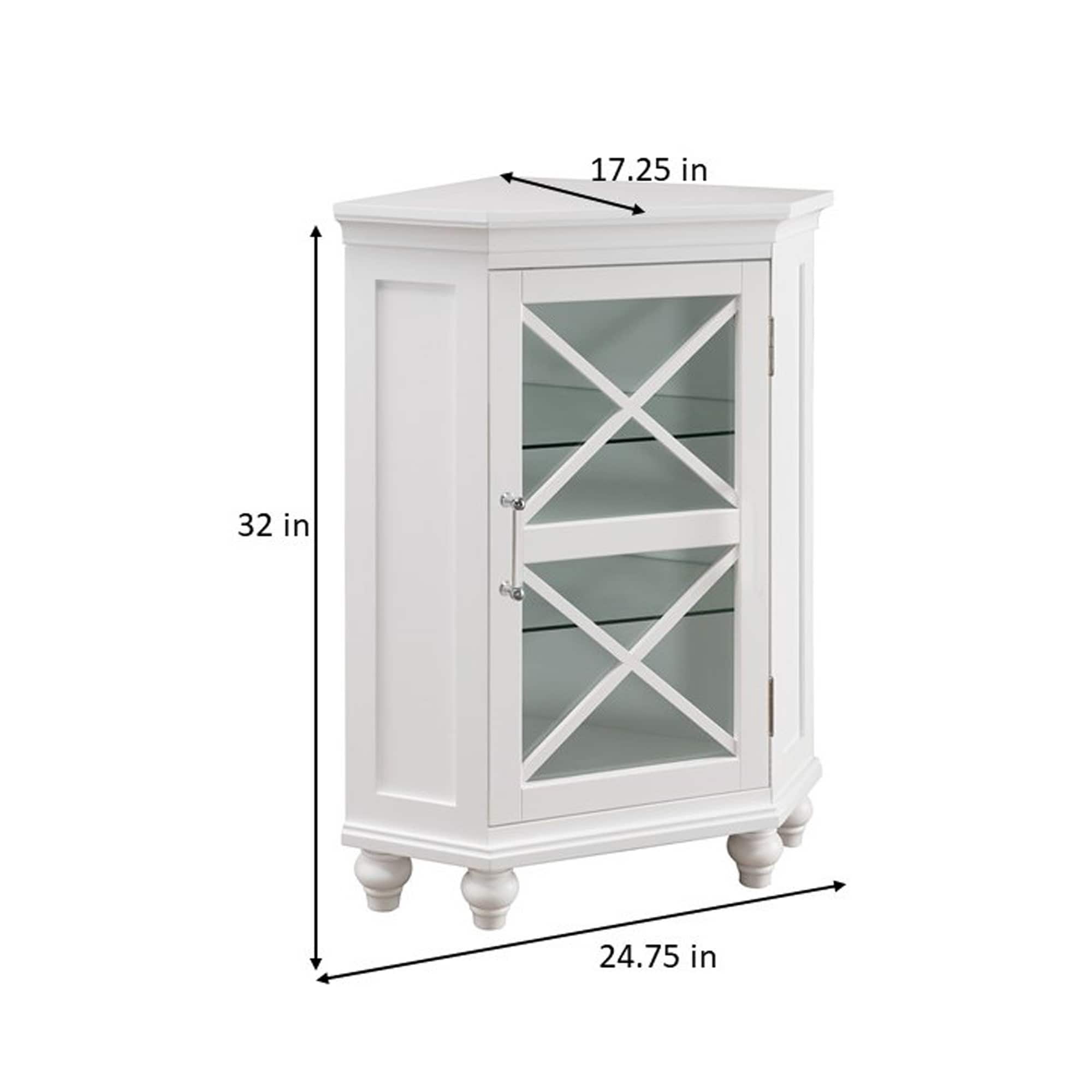 Elegant Home Fashions Blue Ridge 24.75-in W x 32-in H x 17.5-in D White Mdf Freestanding Corner Linen Cabinet Elegant Home Fashions Blue Ridge 24.75-in W x 32-in H x 17.5-in D White Mdf Freestanding Corner Linen Cabinet