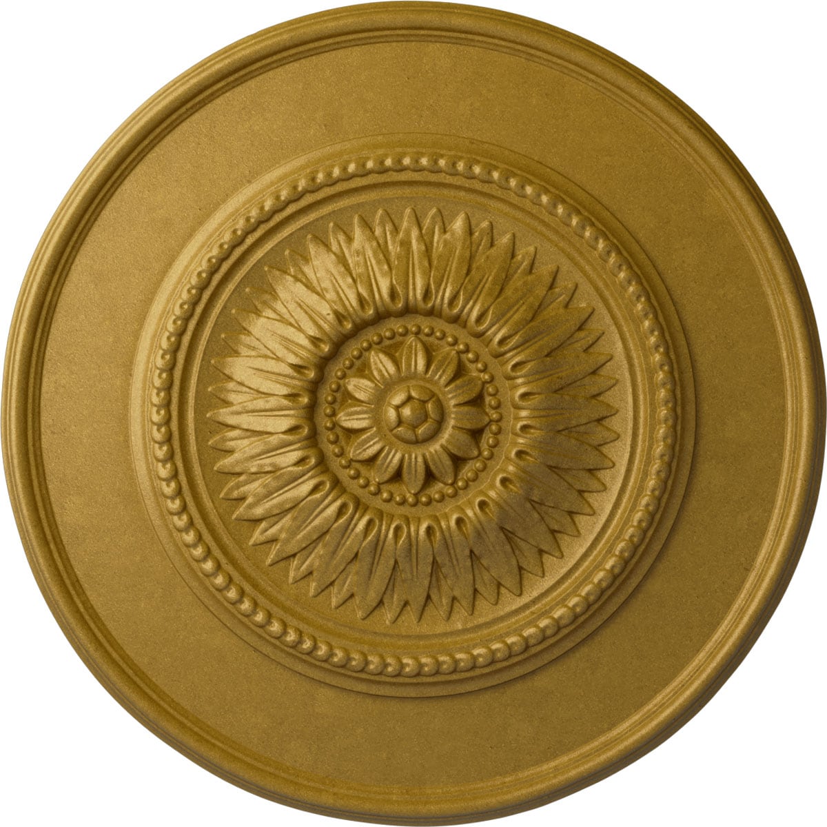 Ekena Millwork CM23FLPGS Floral 23.5-in W x 23.5-in L Painted Pharaohs Gold Polyurethane Whole Ceiling Medallion