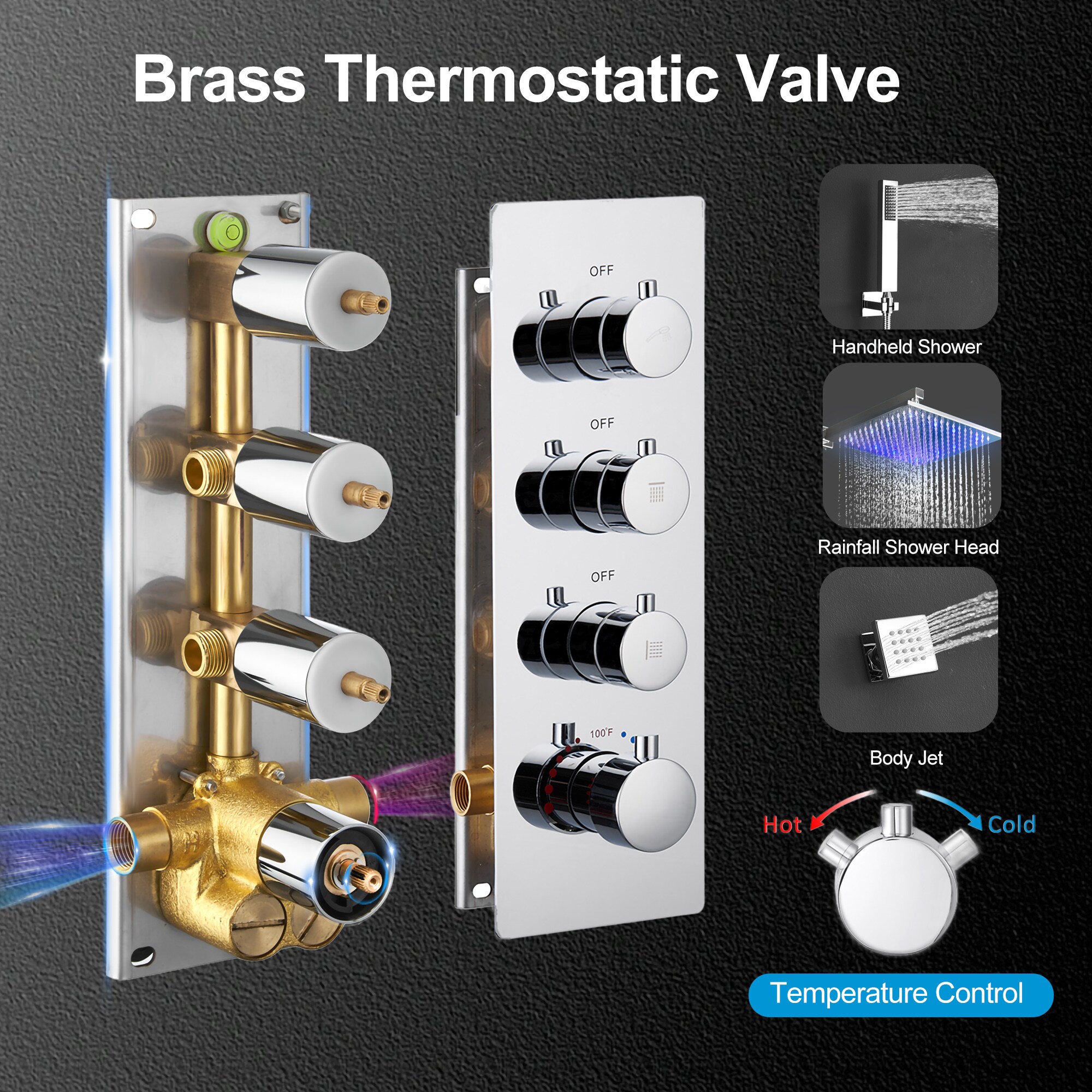 CASAINC EB-C-3-12-MB Showerhead-Bar-Panels - View #10