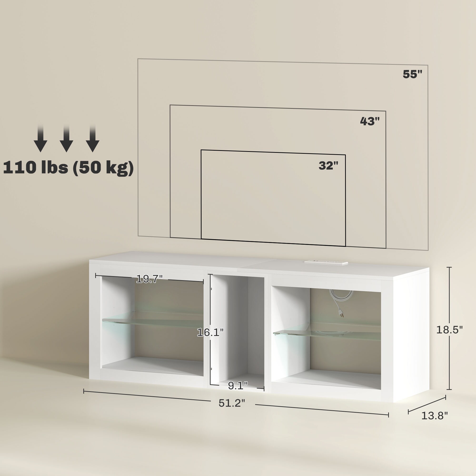 HomCom 83B-158V80WT Tv-Stands - View #3