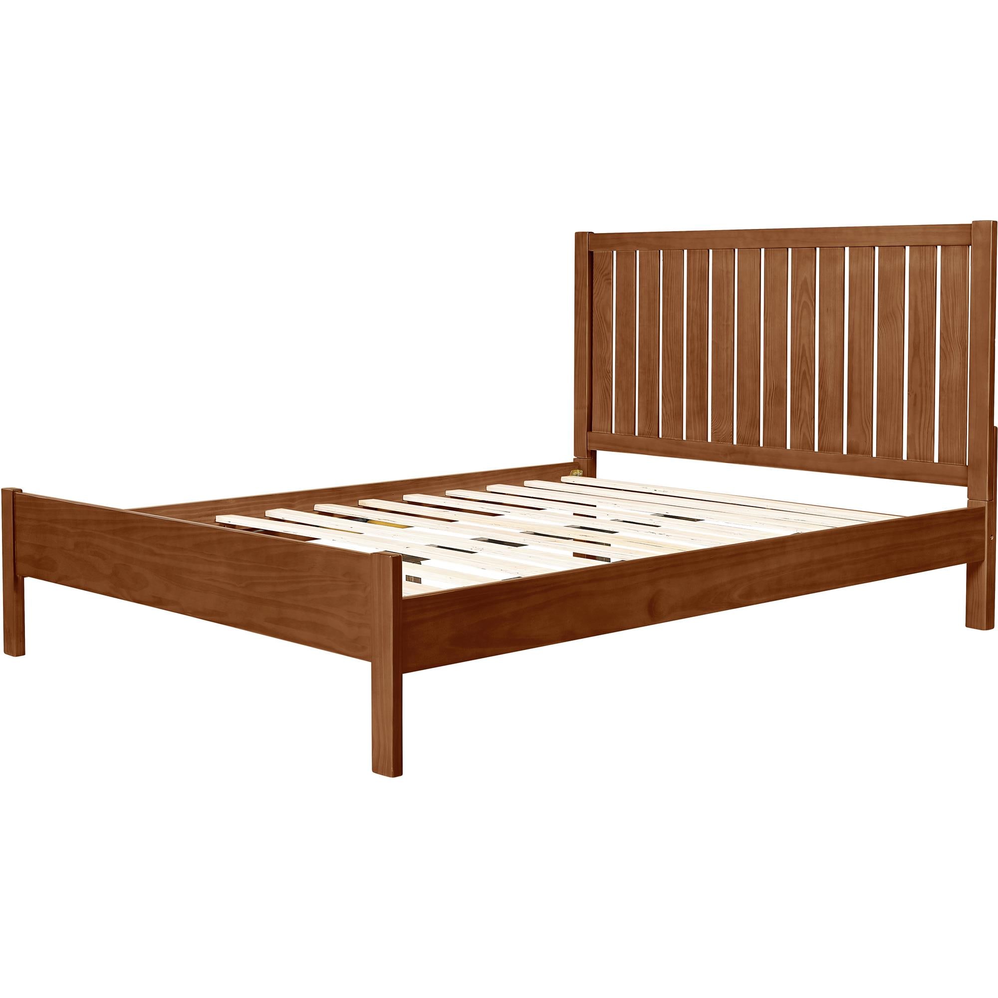 Camden Isle Contemporary Queen Platform Bed in Walnut Brown Stained ...