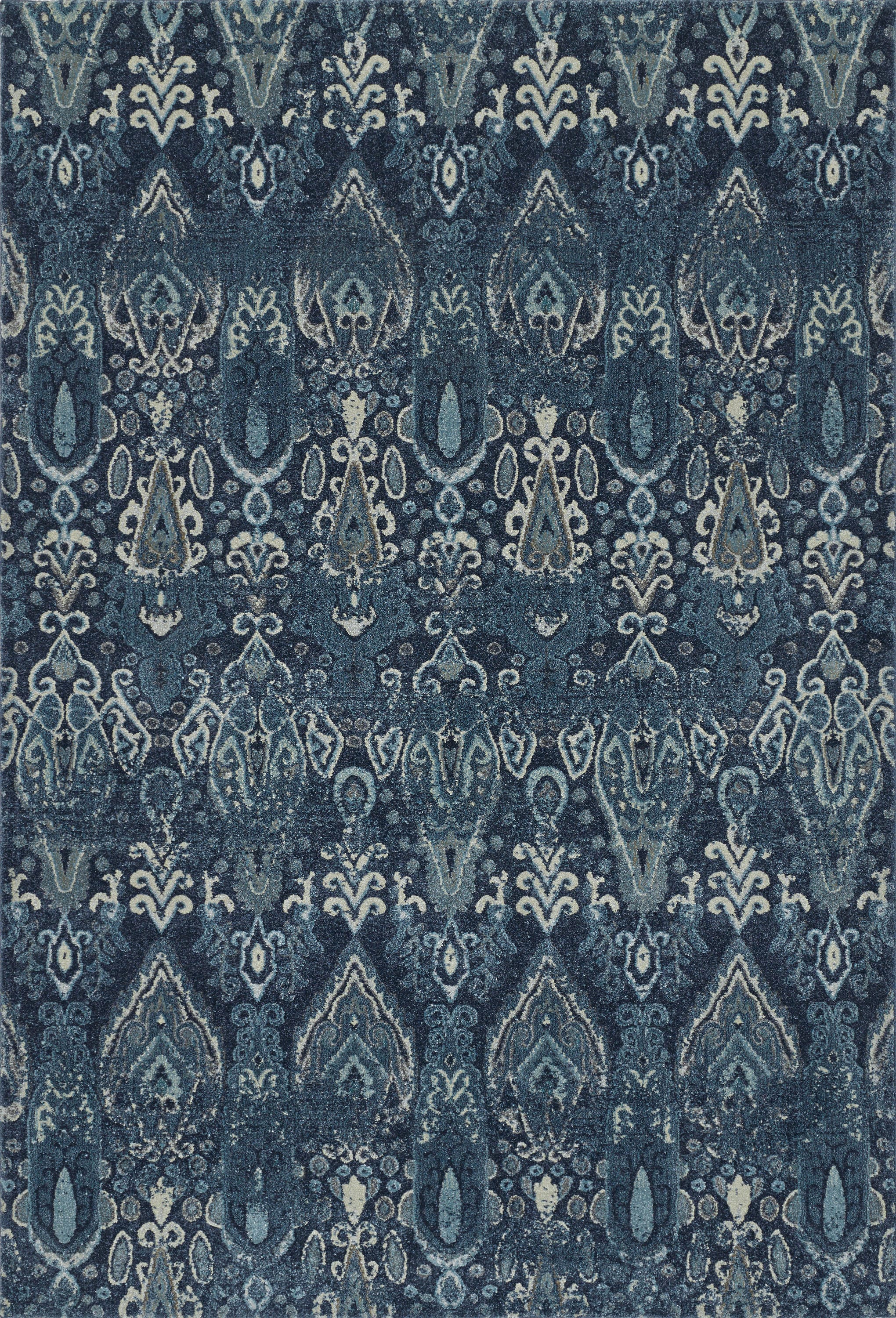 Addison Rugs ATH46BL5X8 Thurston 5 x 8 (ft) Polypropylene Blue Rectangular Indoor Ikat French Country Area rug