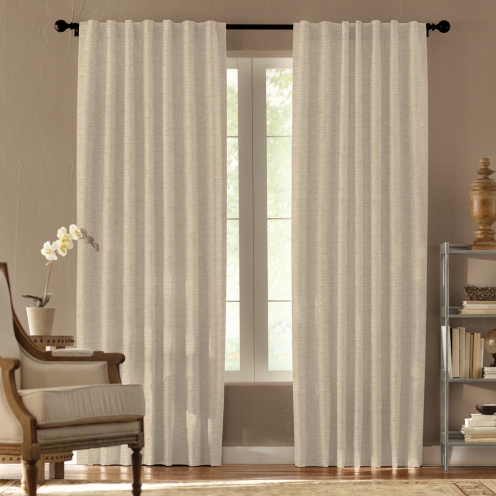 Springmaid 1638142 84-Inches Ivory Light filtering Standard lined Back tab Single curtain panel