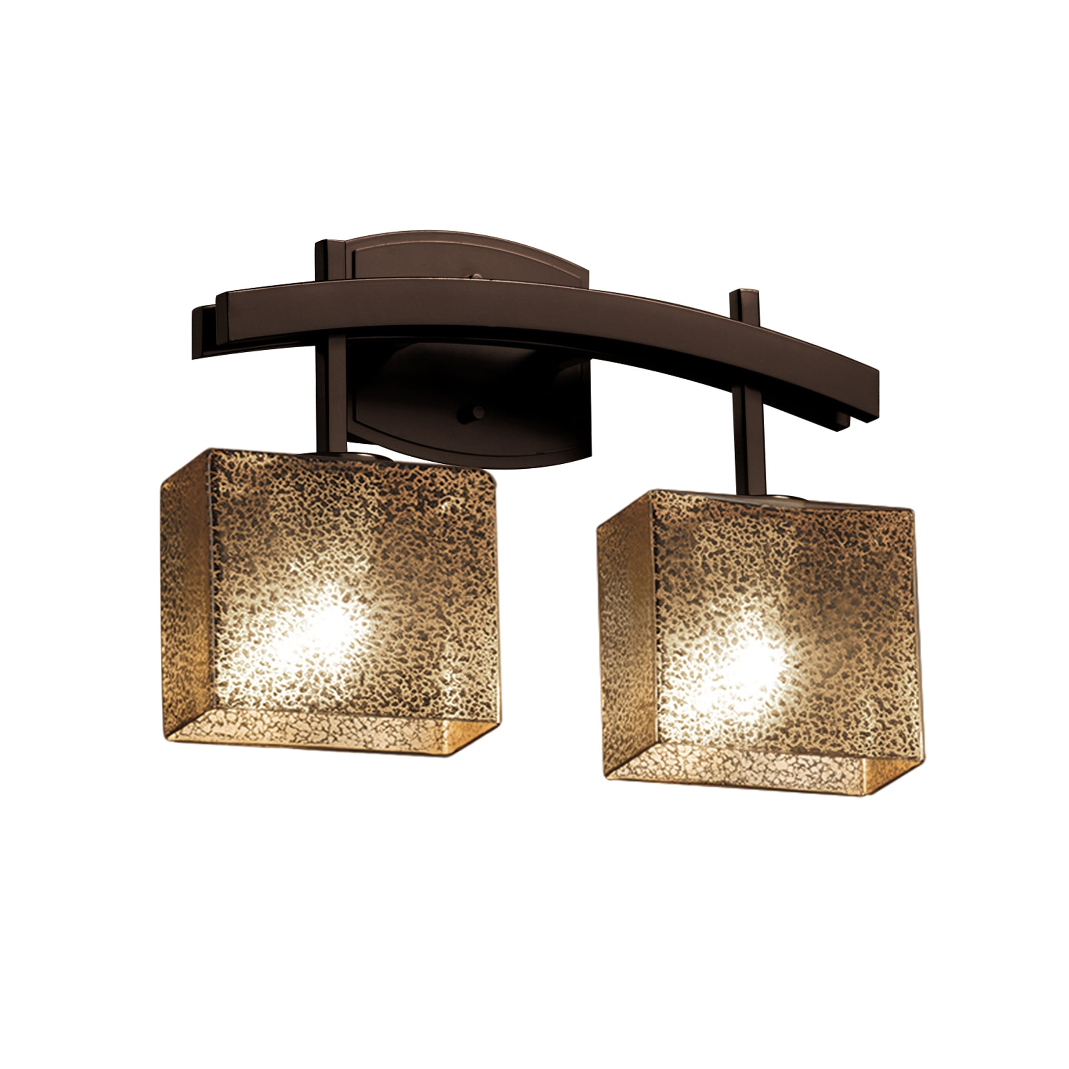 Justice Design Group FSN-8592-55-MROR-DB Fusion 15.5-in 2-Light Dark Bronze Glam Vanity Light
