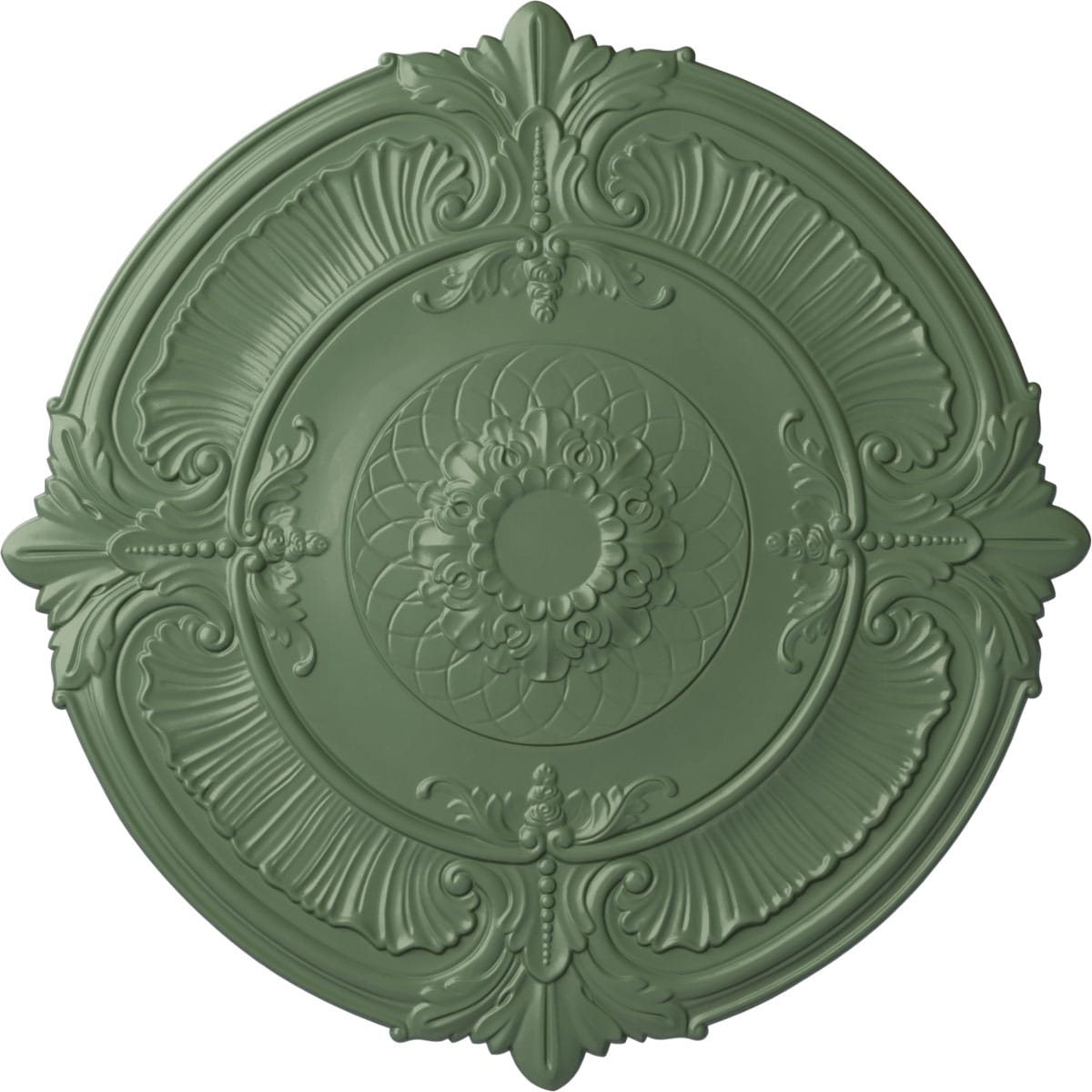 Ekena Millwork CM39ATAGF Attica 39.5-in W x 39.5-in L Painted Athenian Green Polyurethane Whole Ceiling Medallion