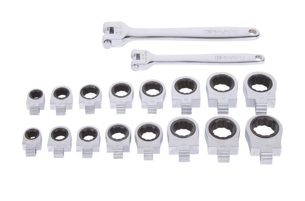 Kobalt 18-Piece Set 12-point Standard (SAE) and Metric Flexible Head  Ratchet Wrench at