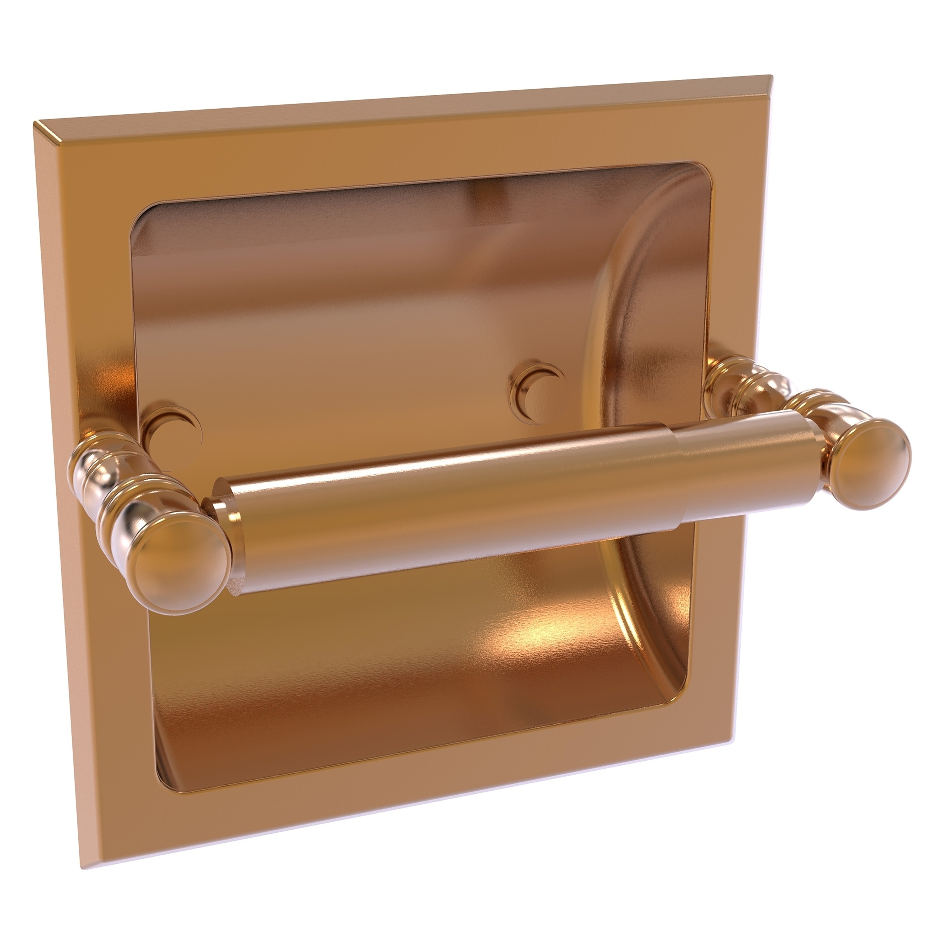 Allied Brass CL-24C-BBR Carolina Brushed Bronze Recessed Double post Toilet Paper Holder 1 -Rolls with Storage