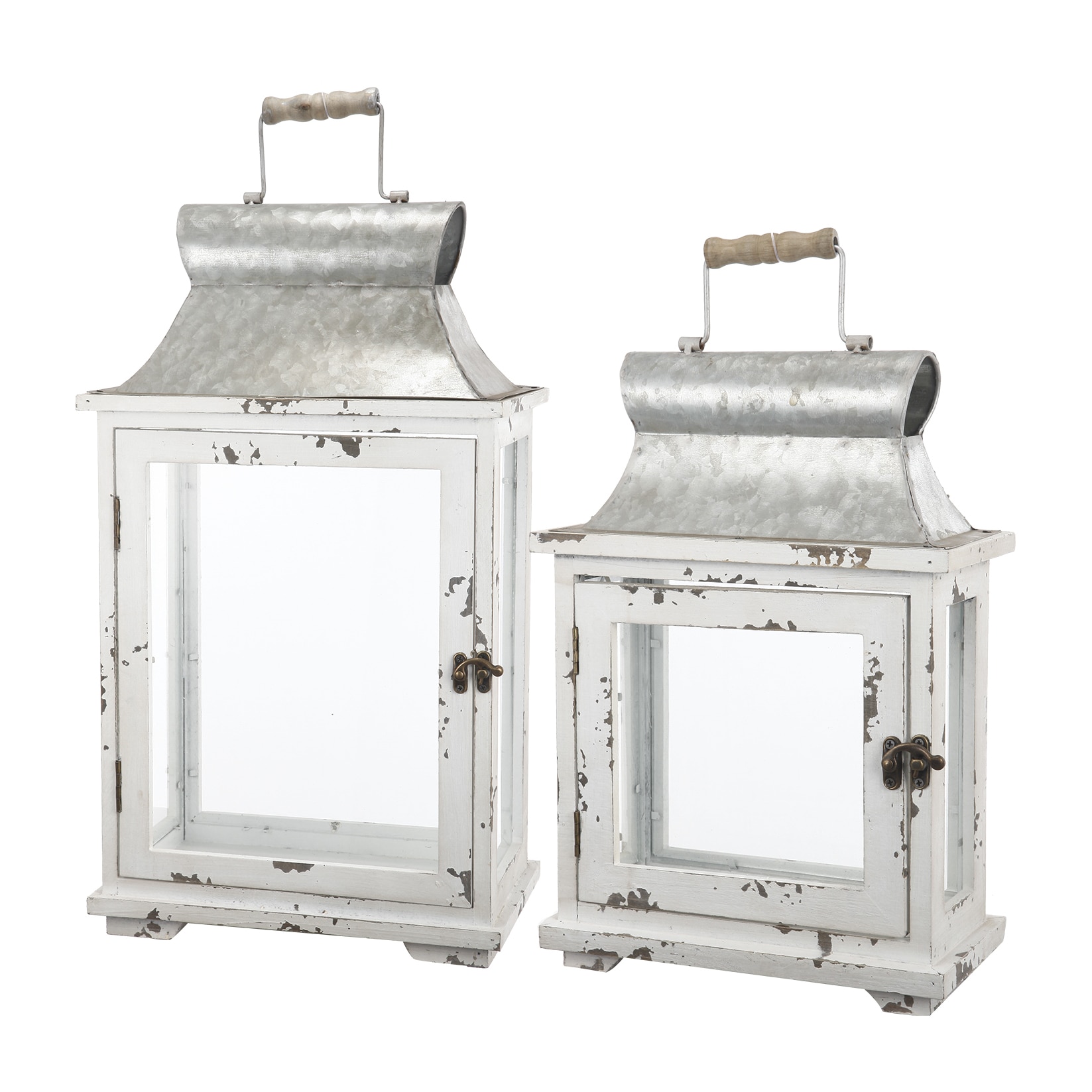 LOVMOR - Wooden Candle Lantern Decorative Hurricane Holder Indoor Outdoor Home Garden Wedding