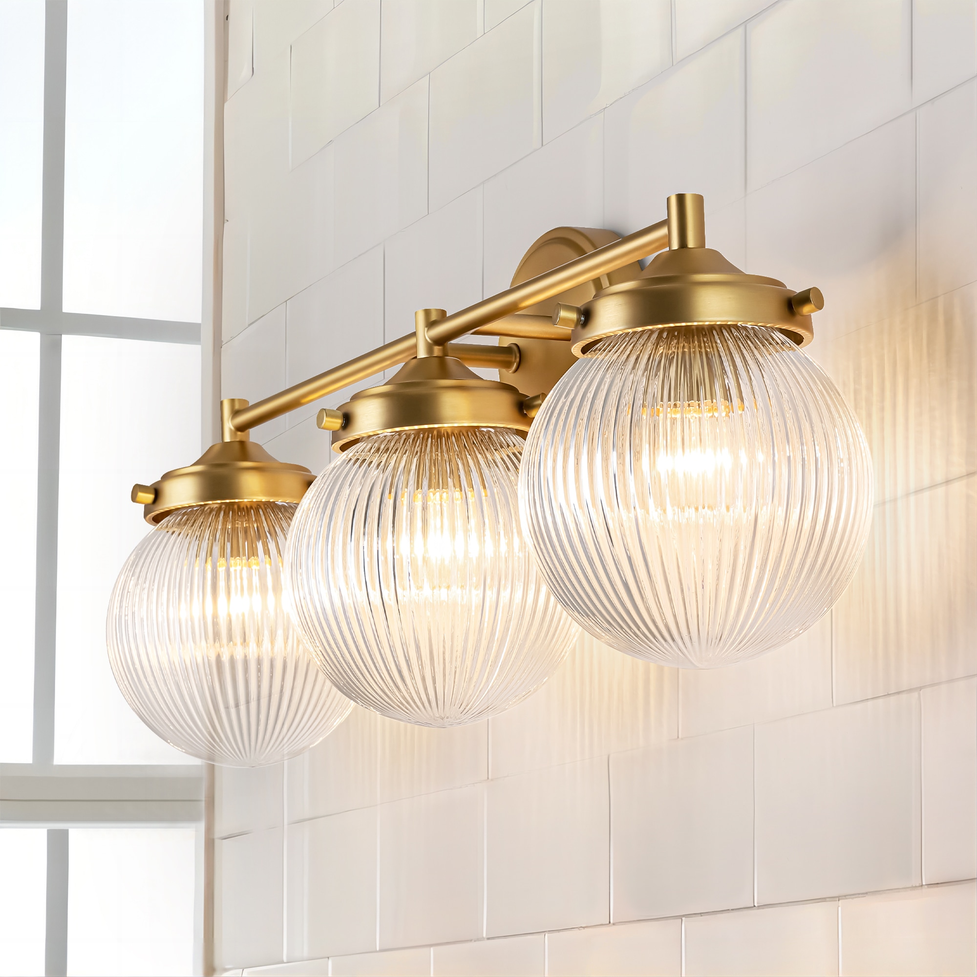 Rennnsan WS810149398 Roxanne 24.4-in 3 -Light Brass Modern/contemporary Vanity light