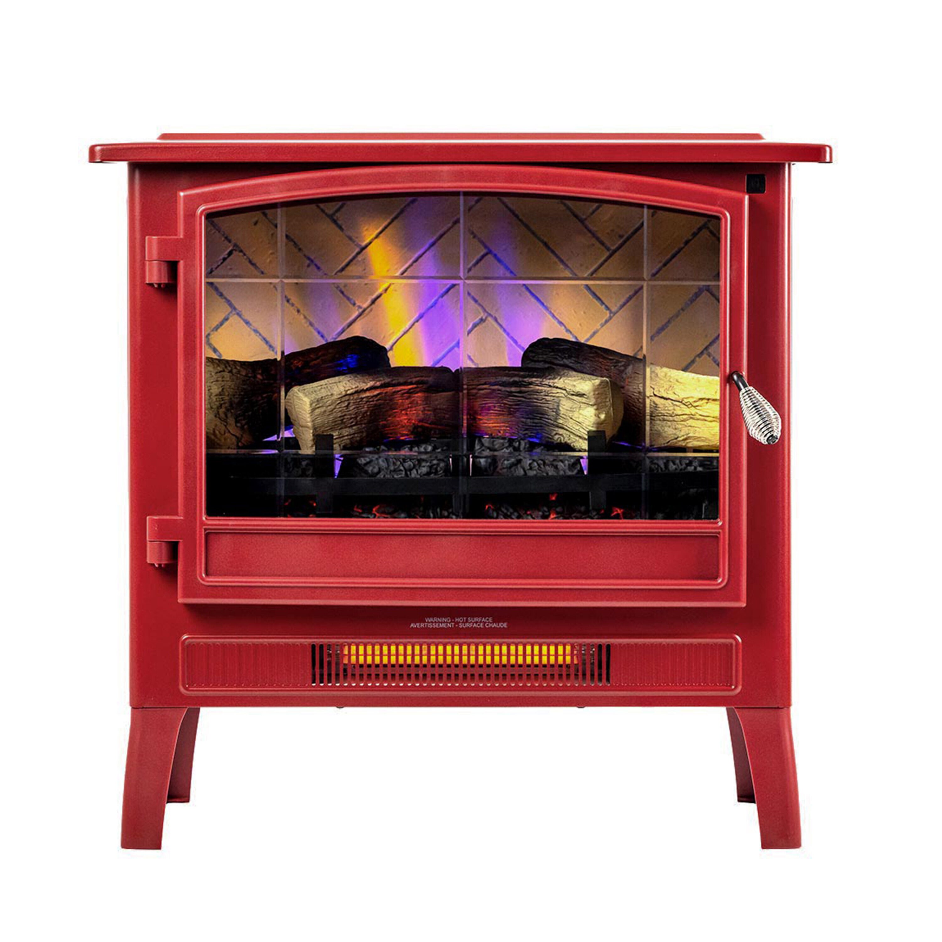 Country Living 24-in W Deep Red Infrared Quartz Electric Fireplace in the Electric  Fireplaces department at