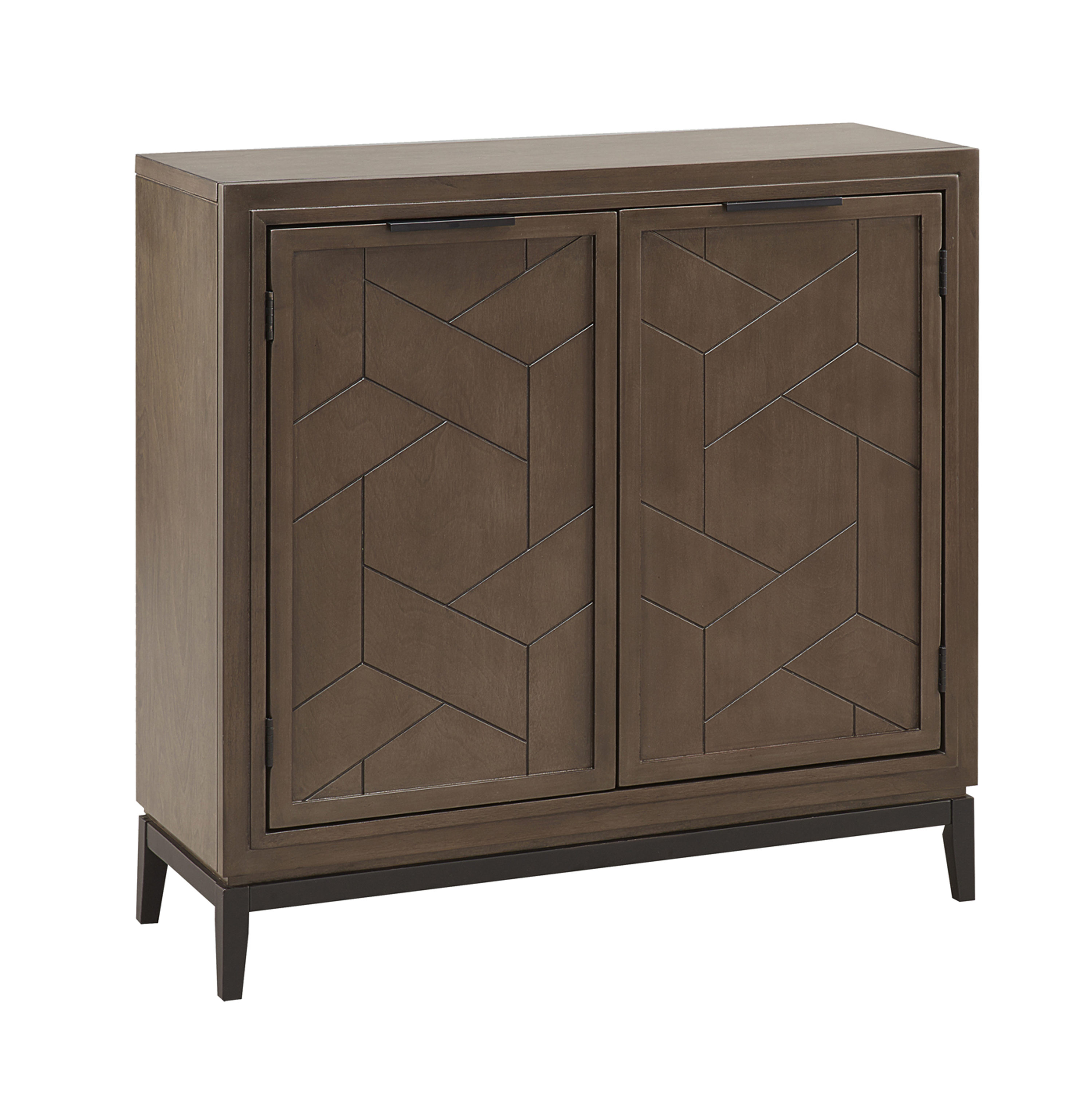 Leick Home 10143-GRBLK Emmett Modern Riverstone Console table