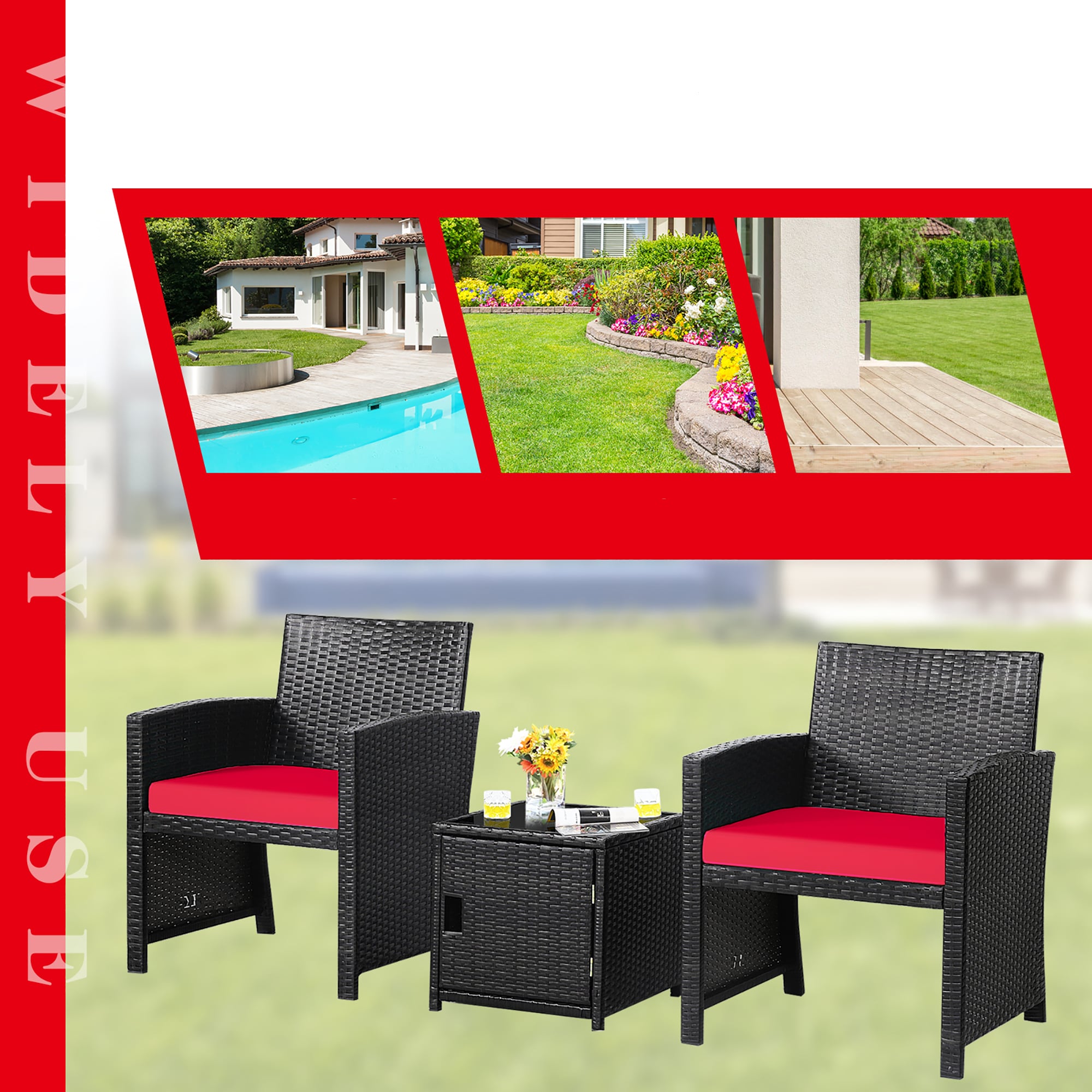 Costway HW69444RE Patio-Conversation-Sets - View #7
