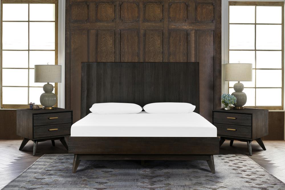 Armen Living SETLFBDKG3A Baly Brushed Brown-Grey King Bedroom Set