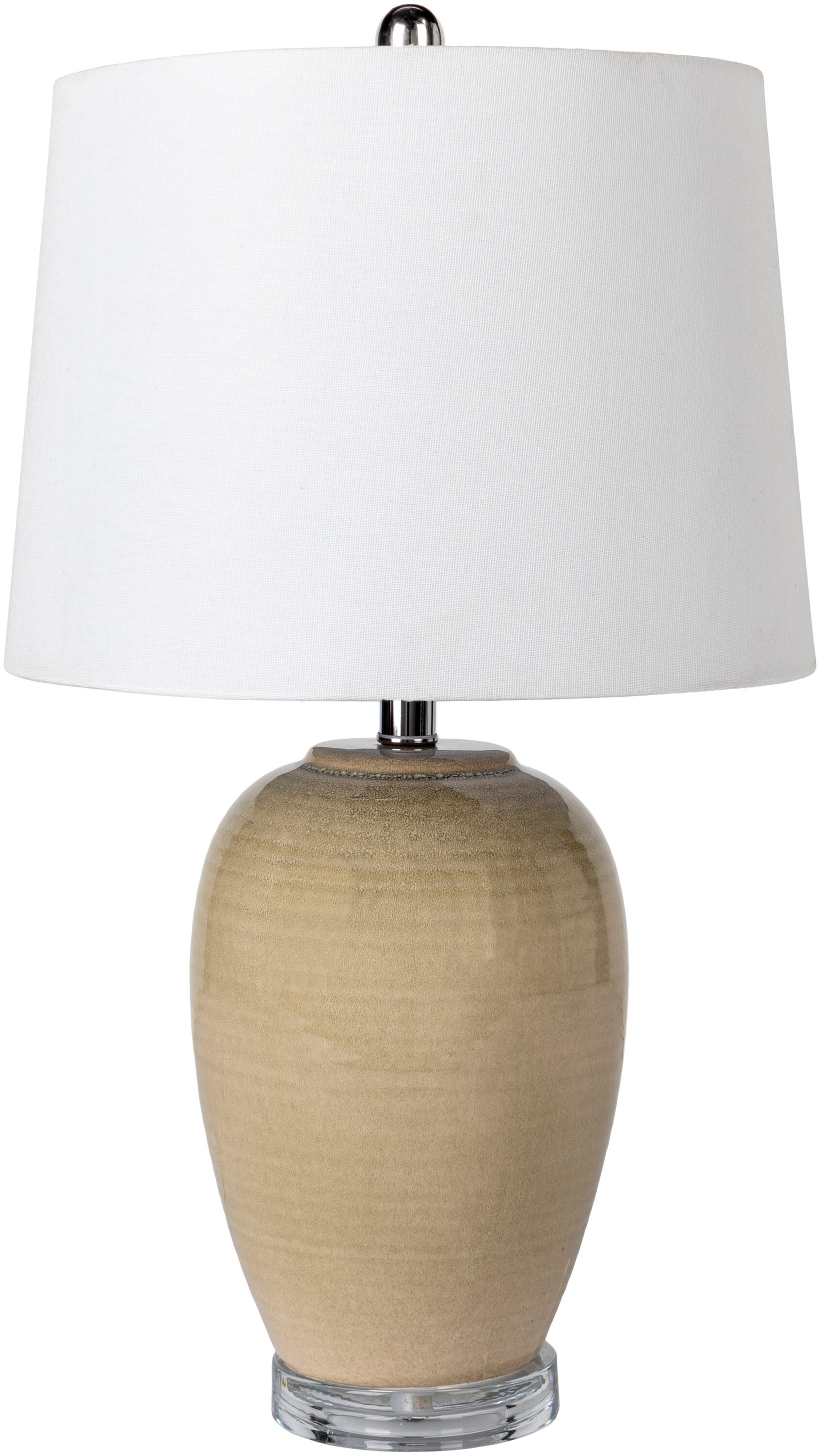 Livabliss VEA-001 Vera 25-in Yellow 3-way Table Lamp with Linen Shade