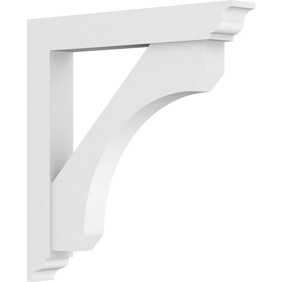 Ekena Millwork BKTP03X24X24LEC01 Standard Legacy 3-in x 24-in x 24-in White PVC Standard bracket