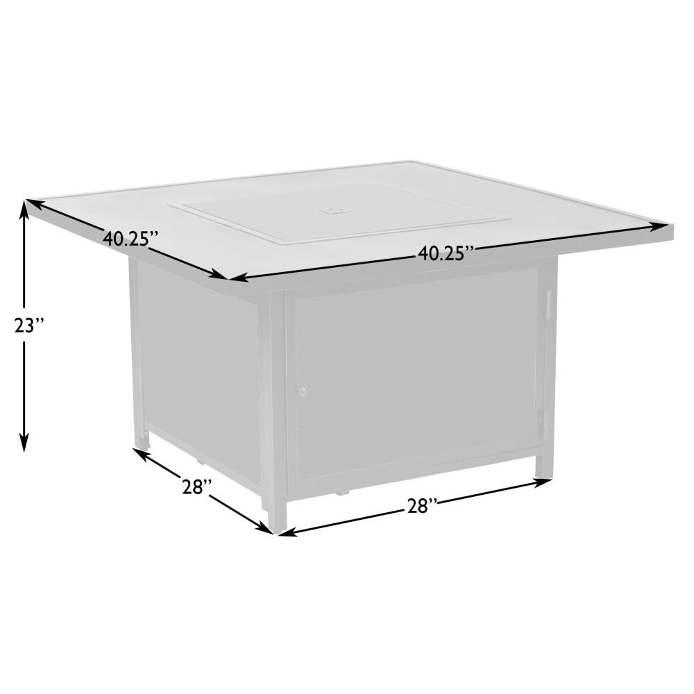 Antique Bronze Square Aluminum Gas Fire Pit Table
