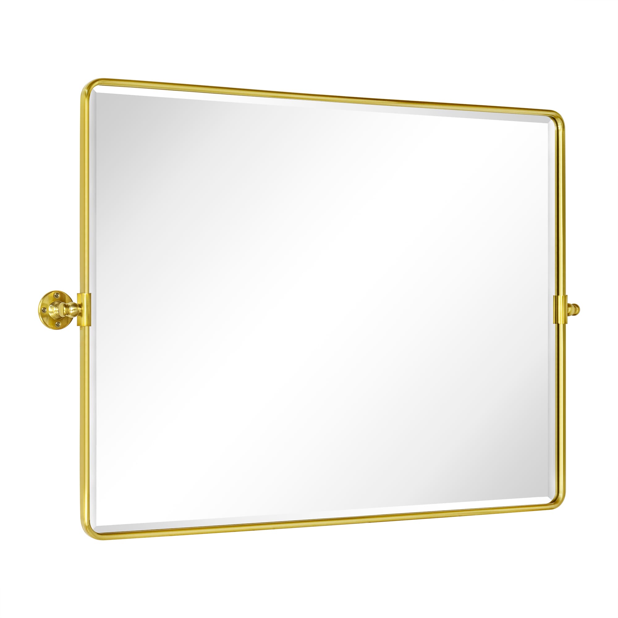 TEHOME GC-00558 40-Inches x 30-Inches Beveled Rectangle Tilting Bathroom Vanity Mirror ( Brushed Gold )