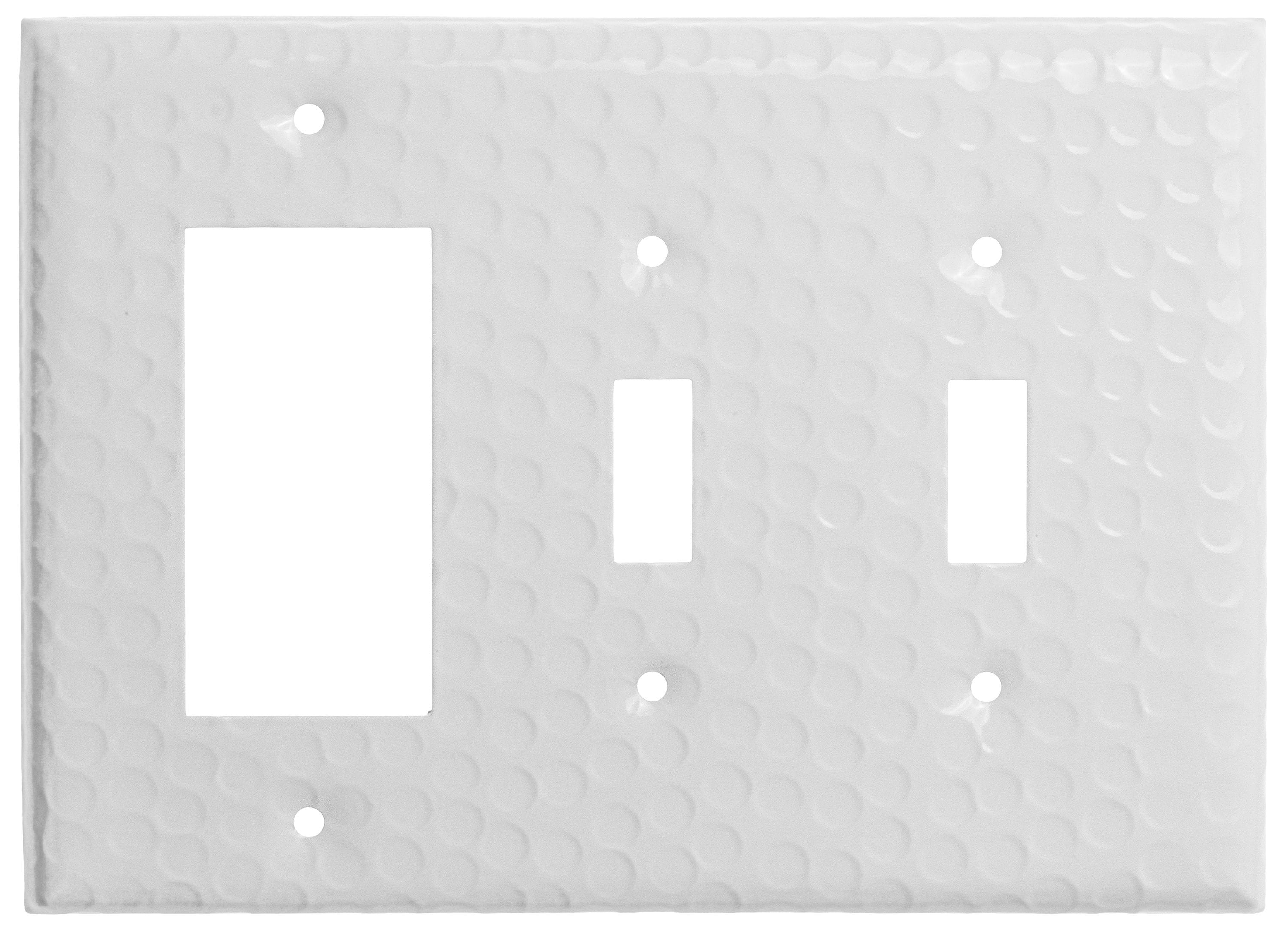 Monarch Abode 19012 3 -Gang Standard Size Classic White Metal Indoor Decorator Wall Plate