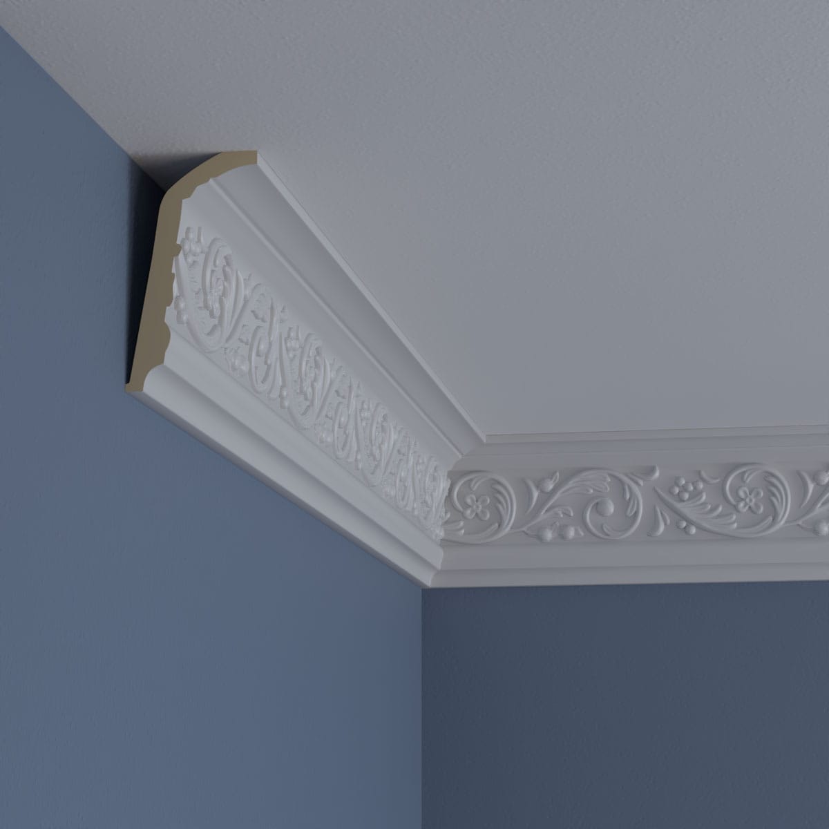 4 3/8"H x 2 3/8"P x 5"F x 94 1/2"L Melchor Crown Moulding